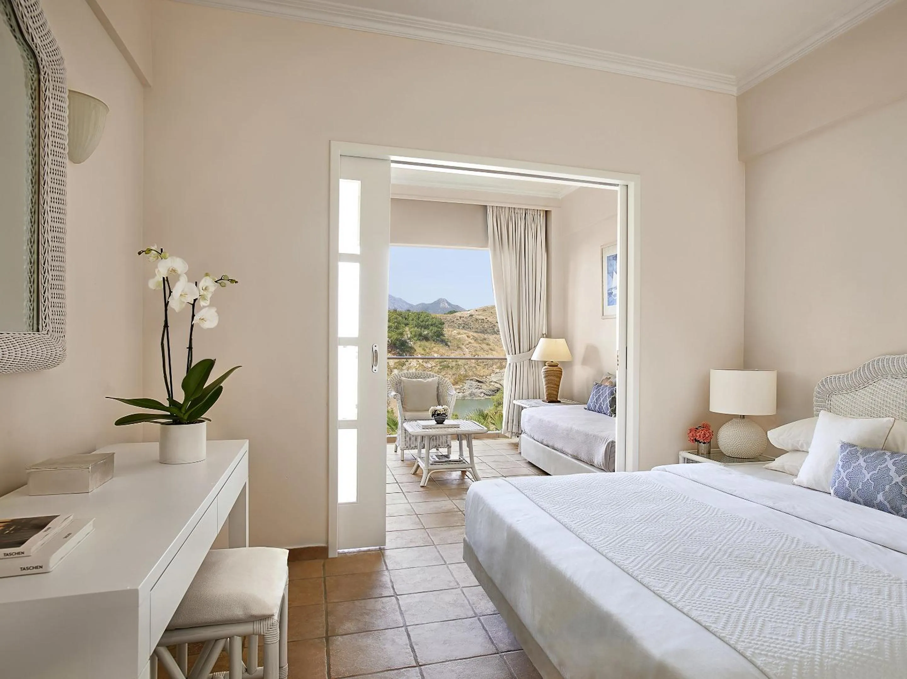 Bed in Grecotel Marine Palace & Aqua Park