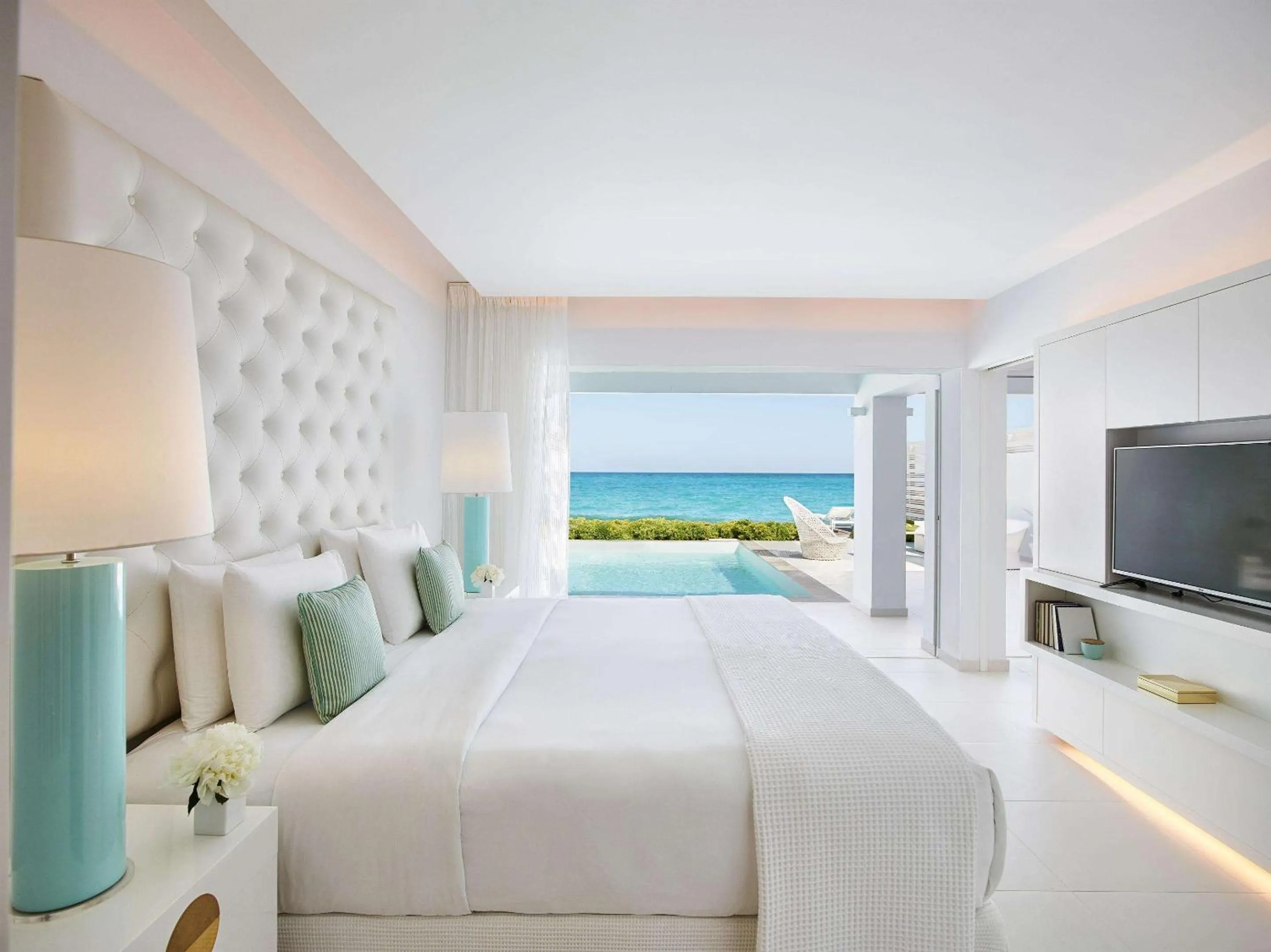 Bedroom, Bed in Grecotel LUXME White