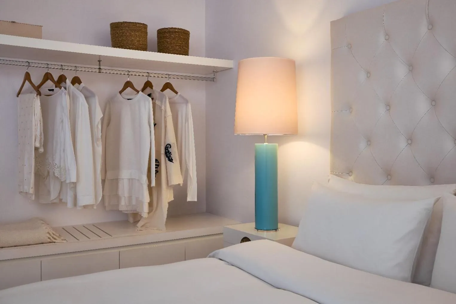 wardrobe, Bed in Grecotel LUXME White