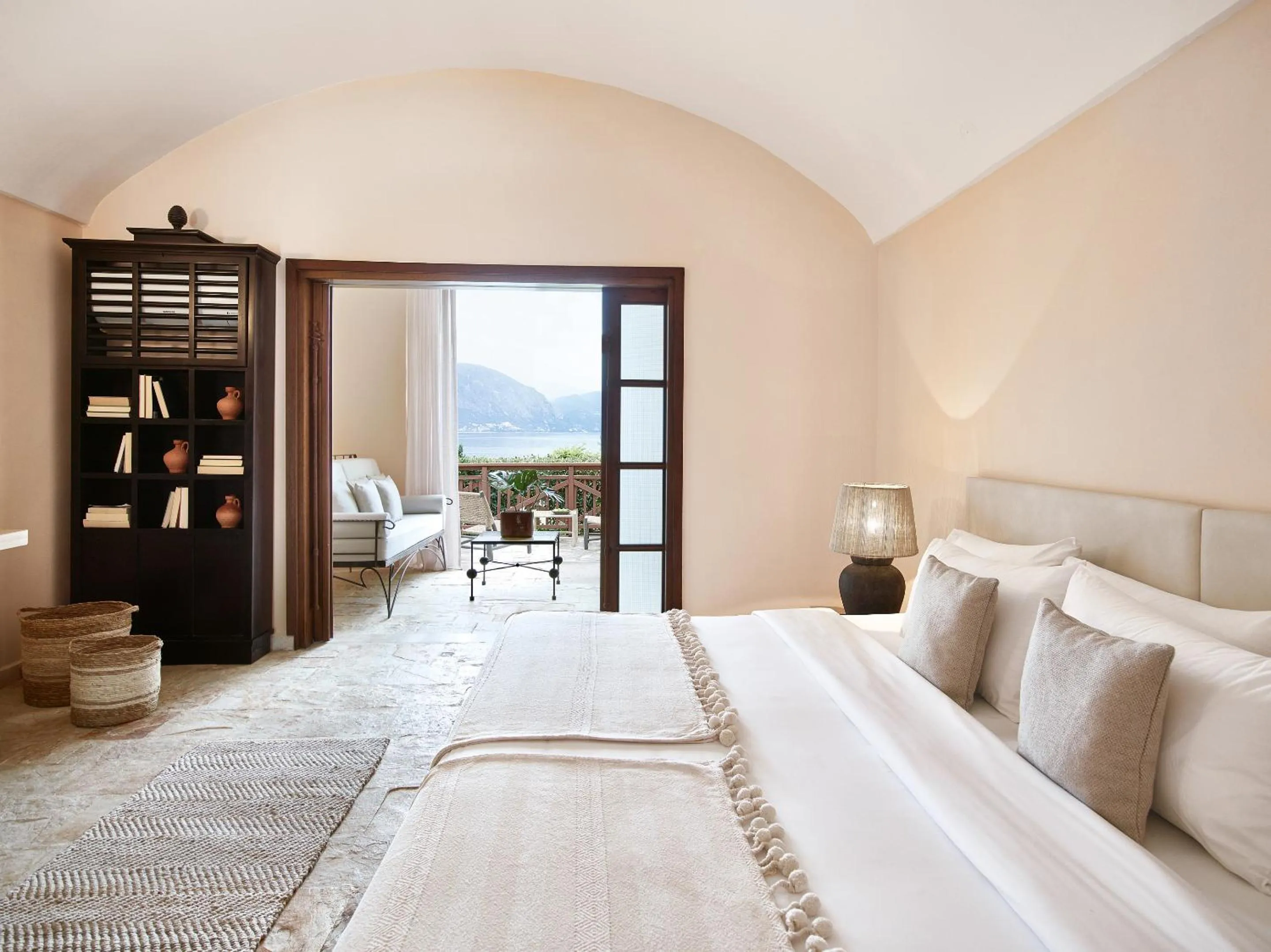 View (from property/room), Bed in Grecotel LUXME Daphnila Bay