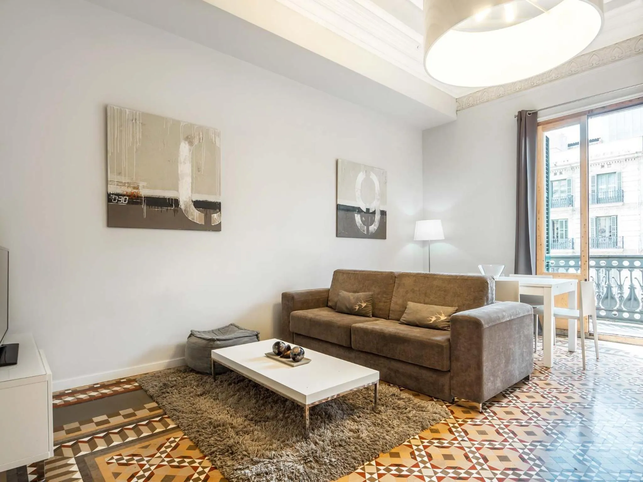 Living room in Rent Top Apartments Rambla Catalunya