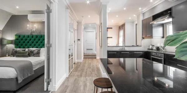 Coffee/tea facilities, Bed in Romney Park Luxury Apartments by The Stay Collection