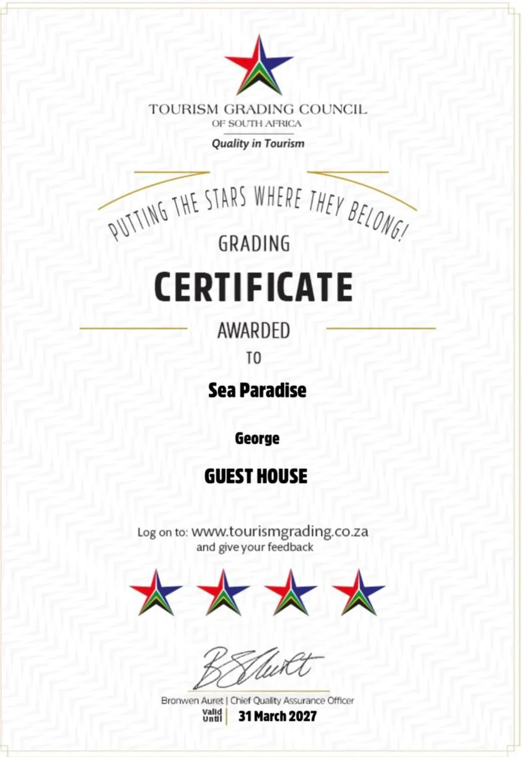 Certificate/Award in Sea Paradise