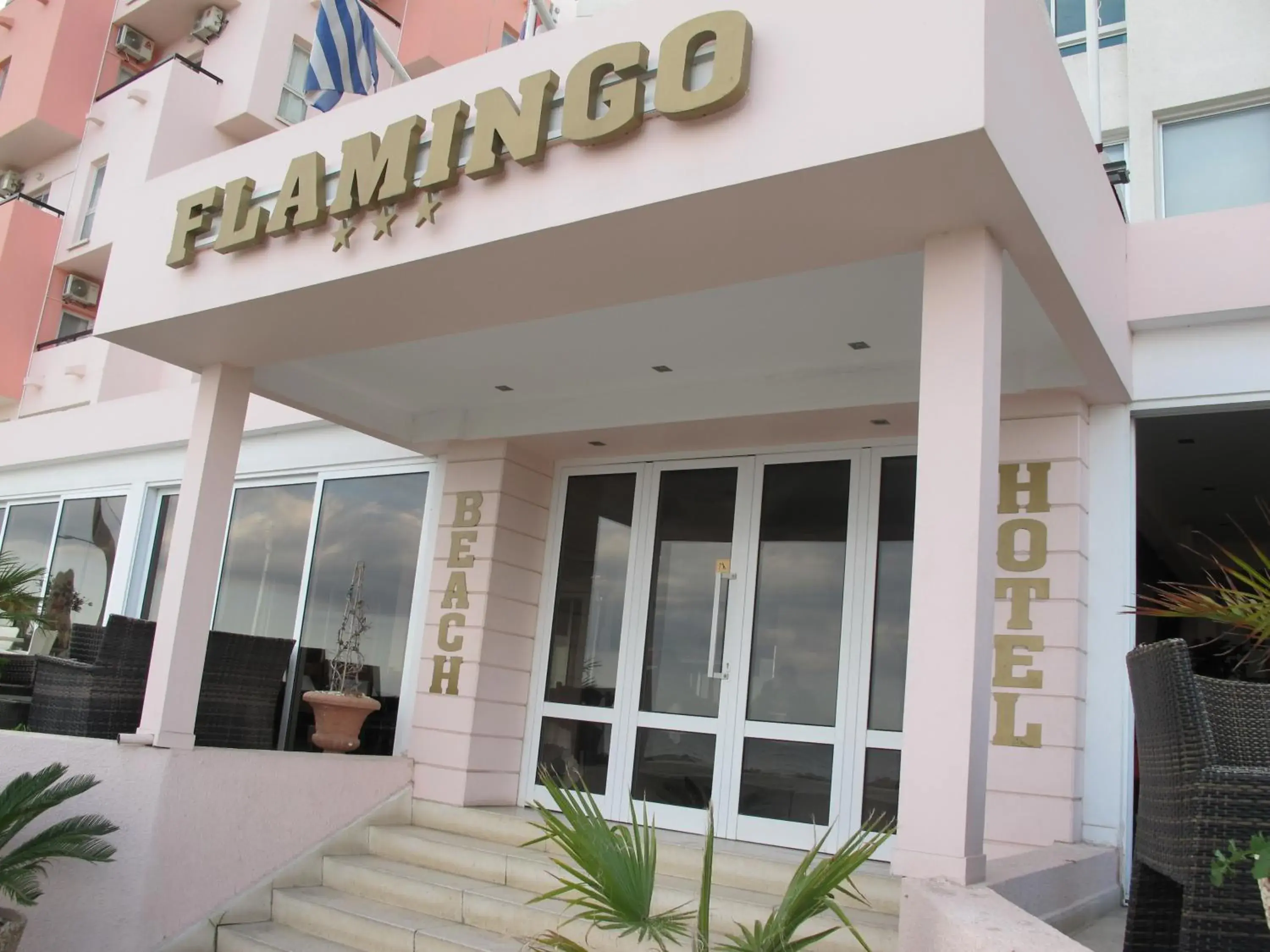 Facade/entrance in Flamingo Beach Hotel