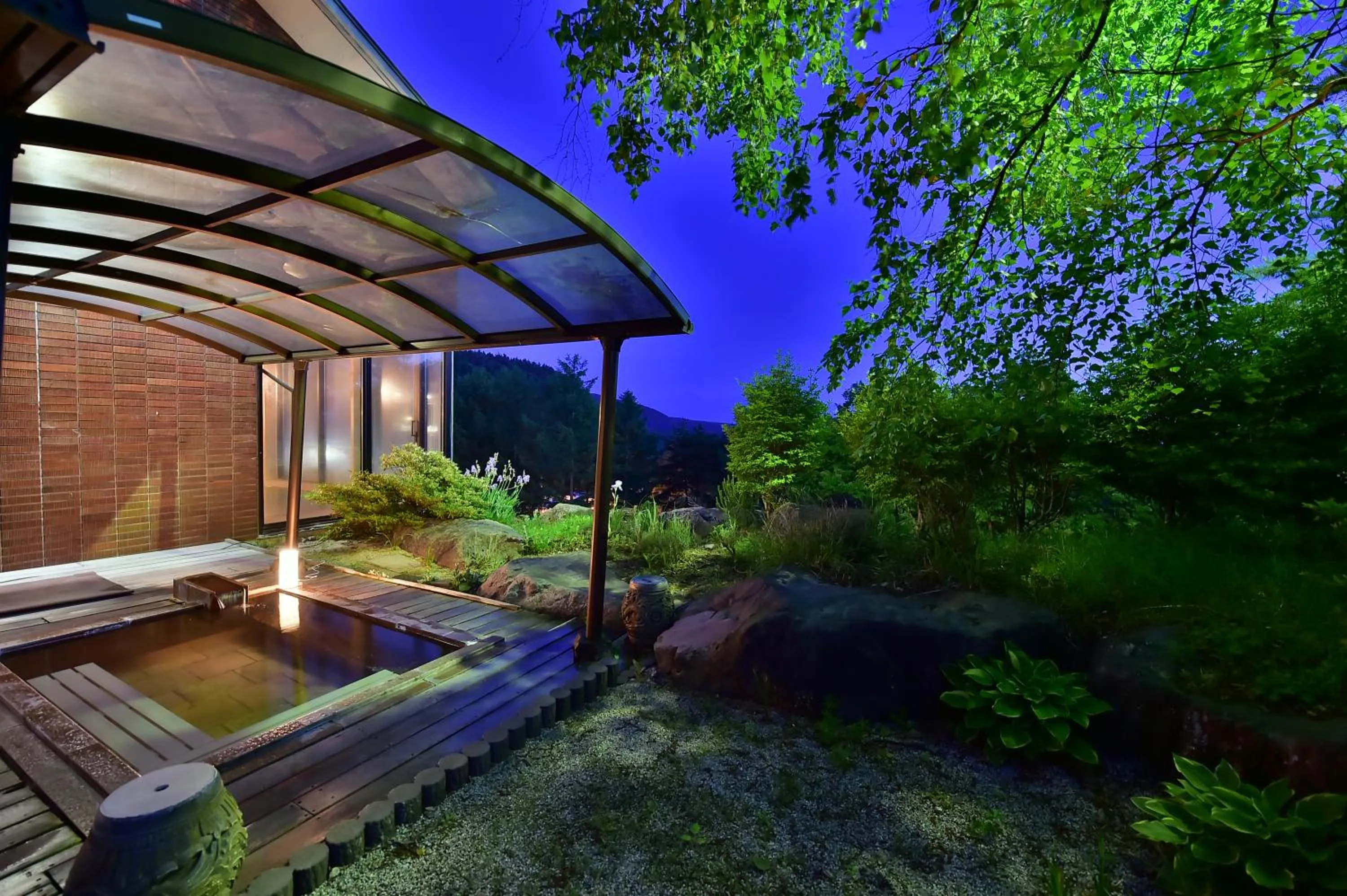 Open Air Bath in Tateshina Park Hotel