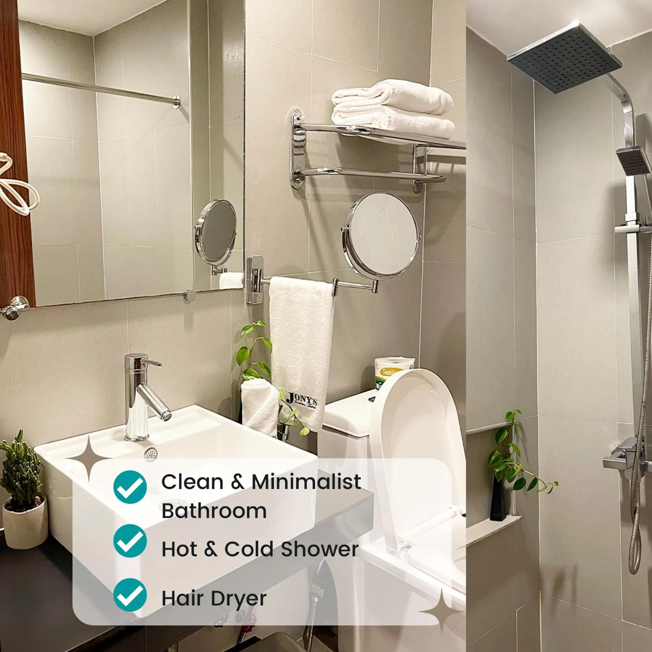 Shower in Jony's Boutique Hotel