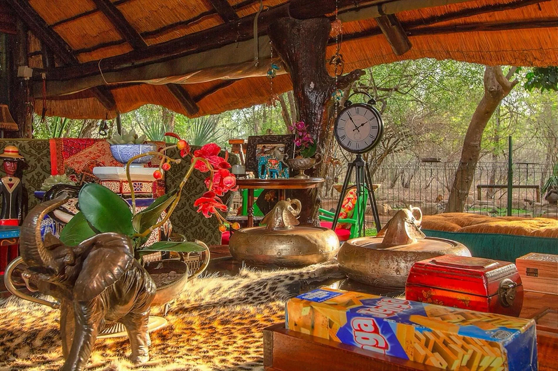Communal lounge/ TV room in Wielewaal Bush Lodge