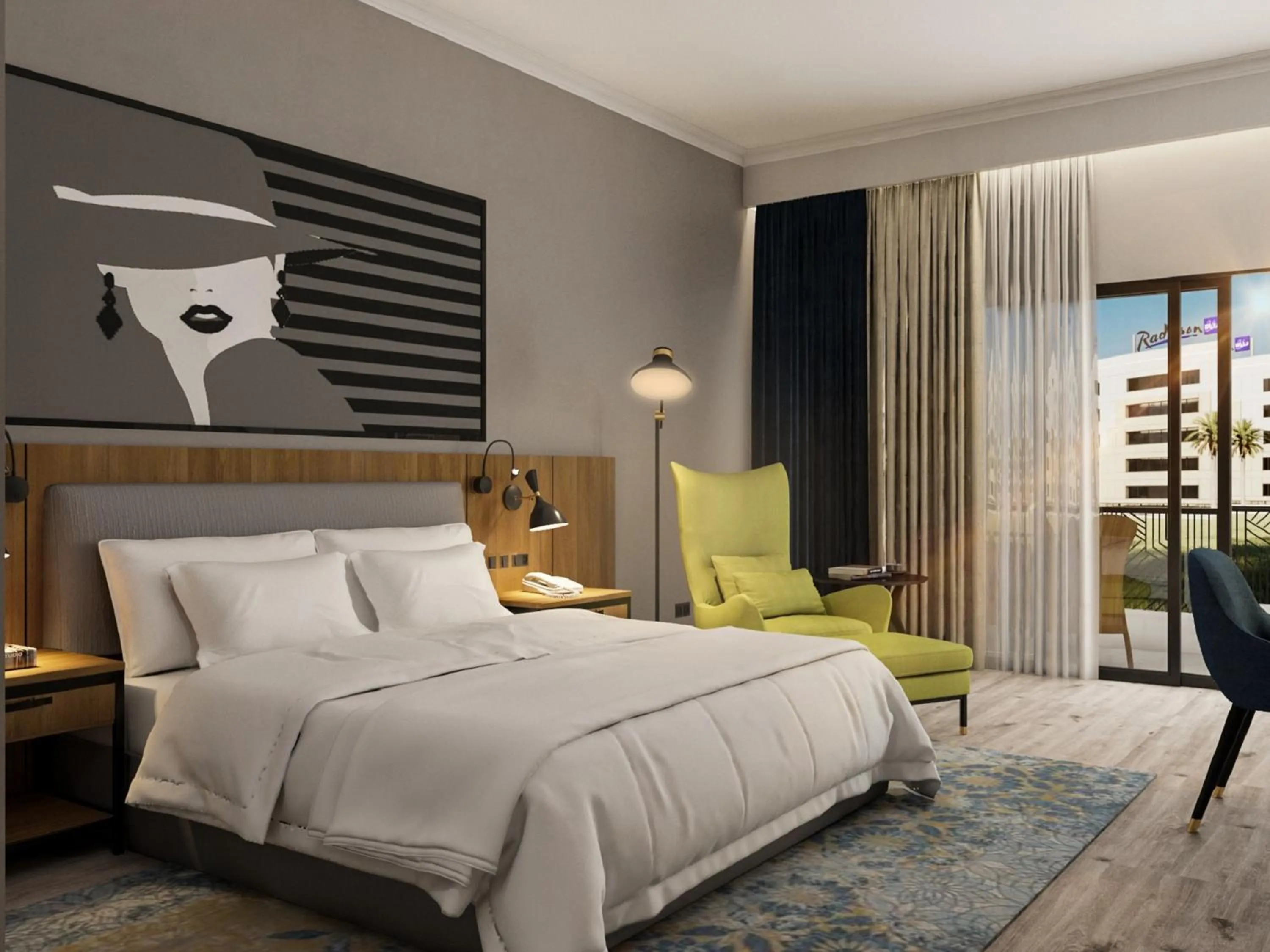 Bed in Radisson Blu Hotel & Convention Center, Alexandria