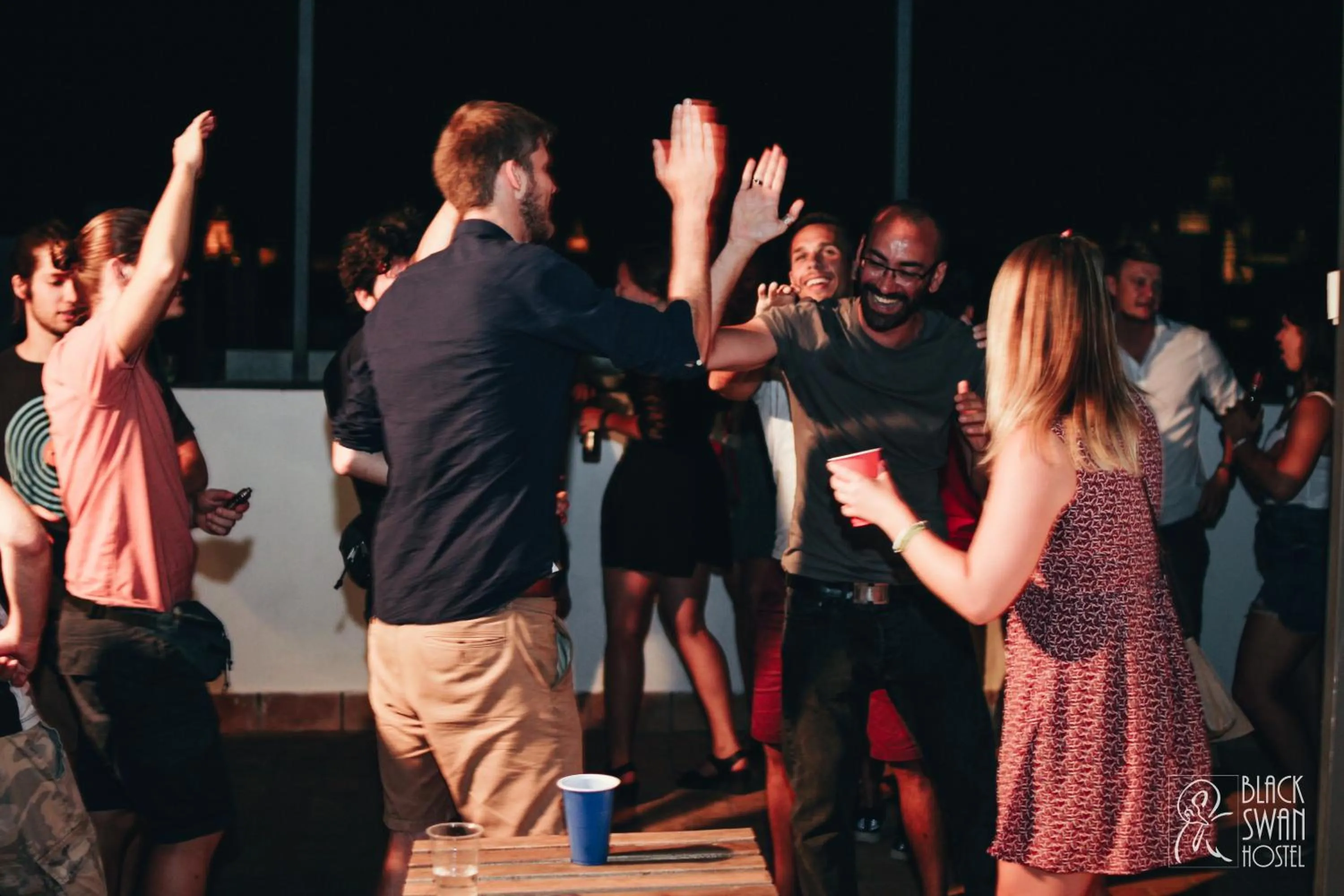 Evening entertainment in Black Swan Hostel Sevilla