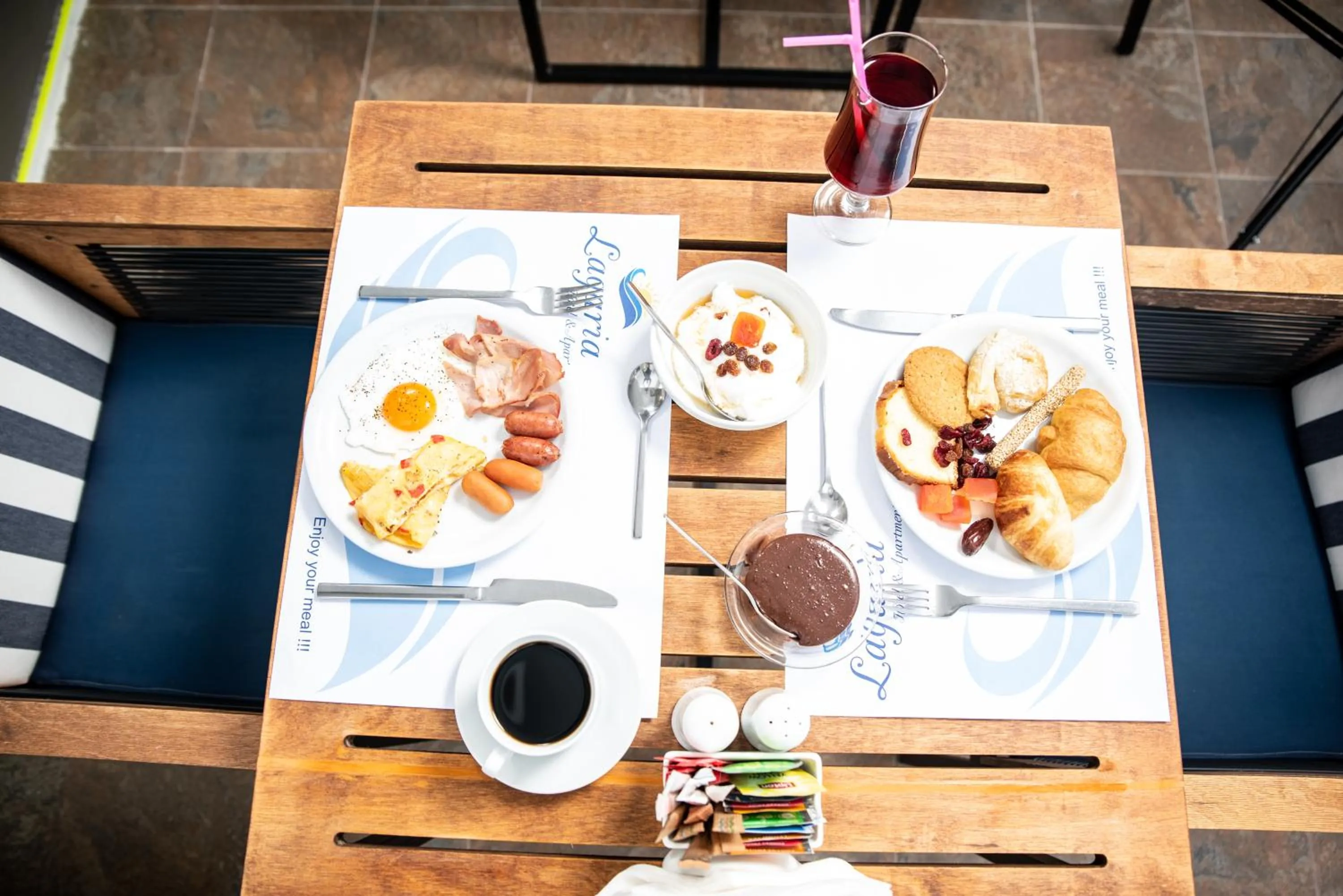 Buffet breakfast in Lagaria Luxury Rooms