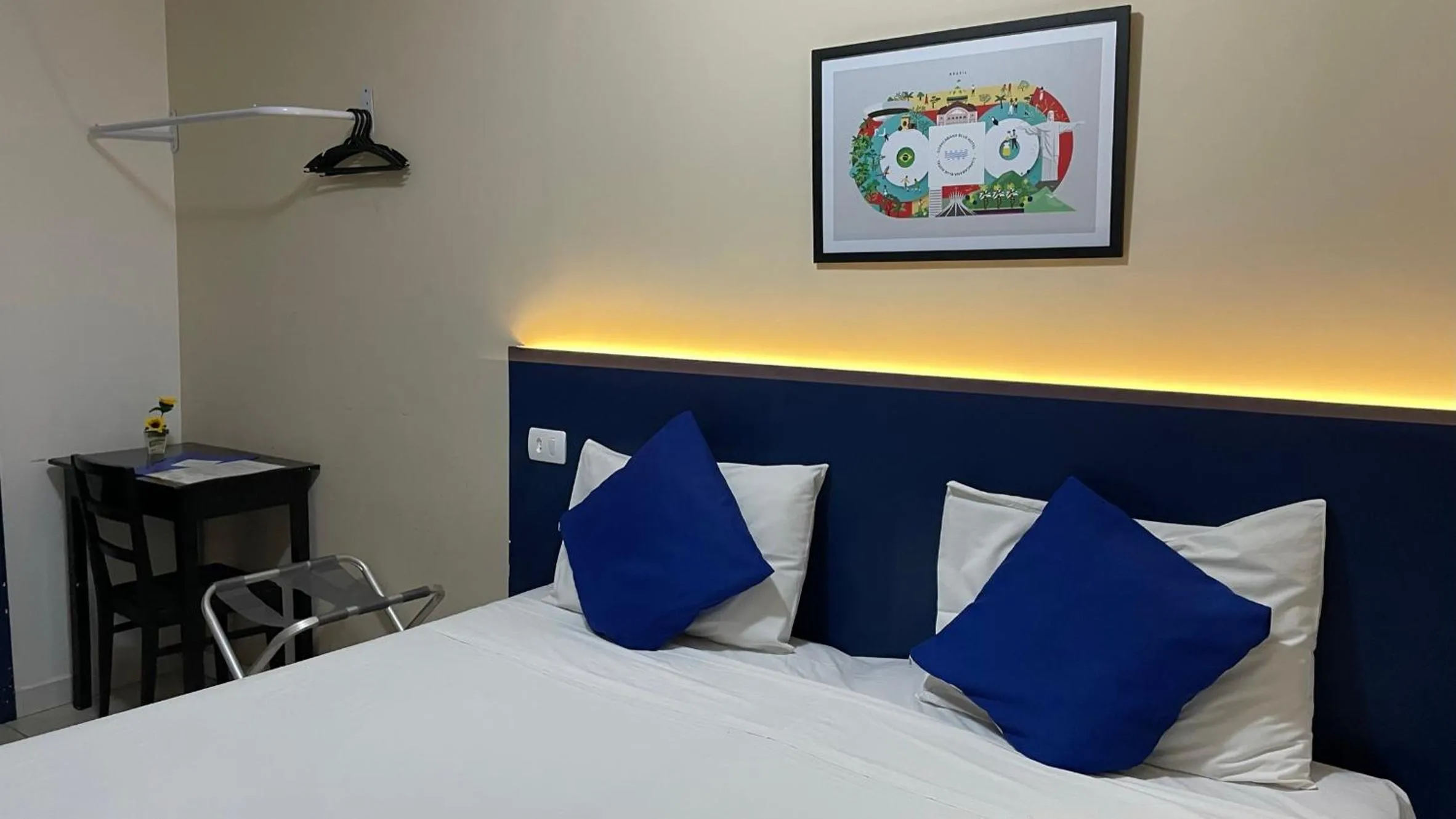 Bed in Copacabana Blue Hotel