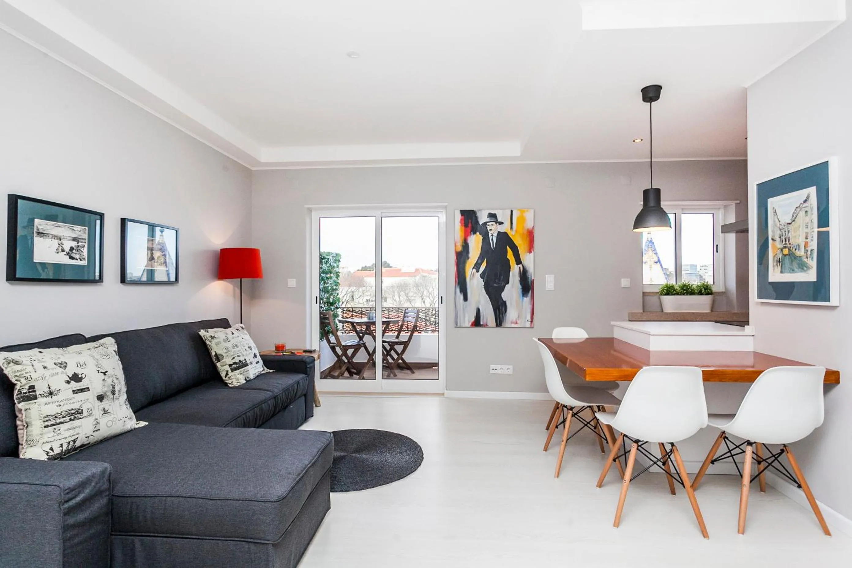 Living room in Bright Visconde Apartment