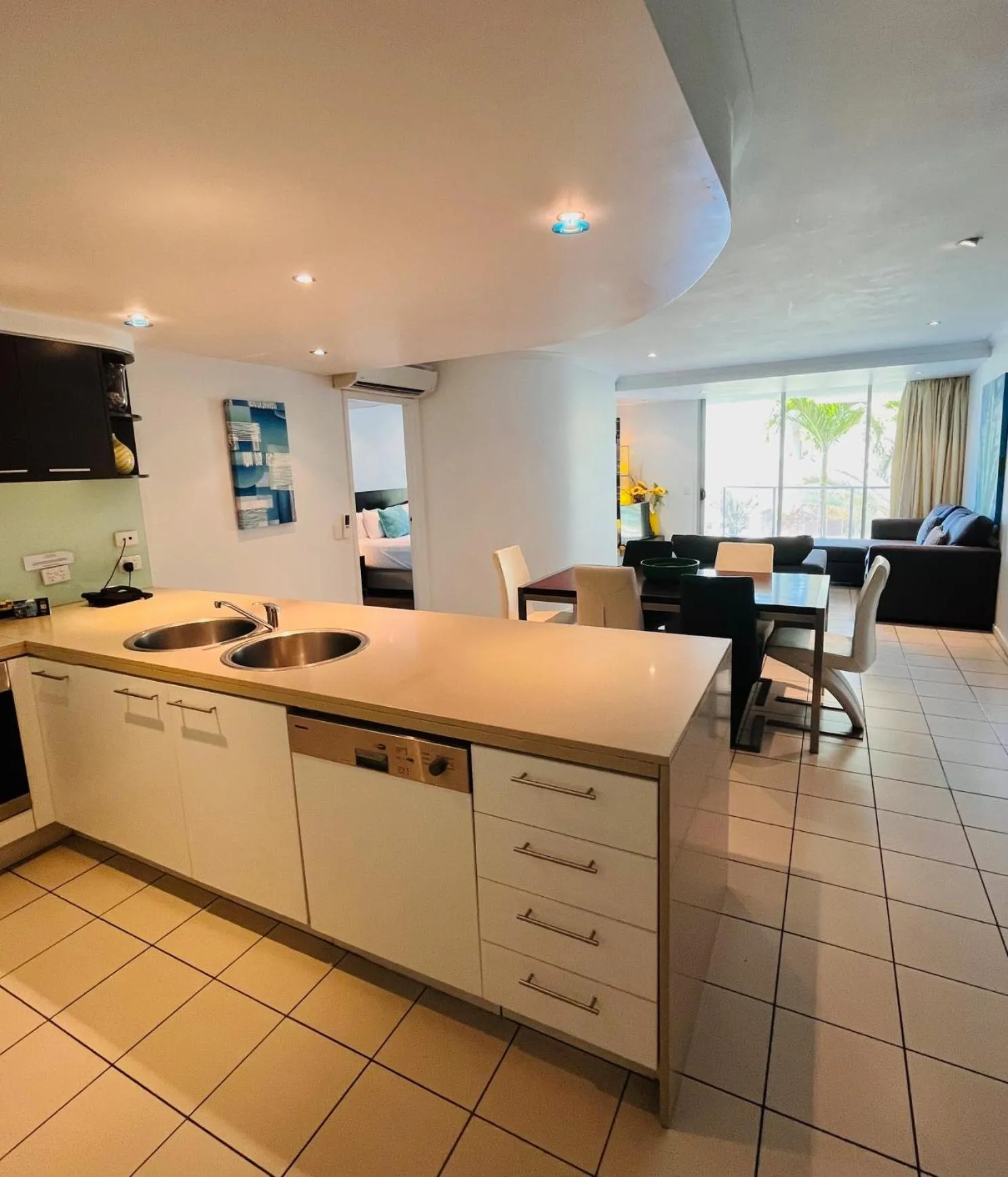 Living room in at Marina Shores