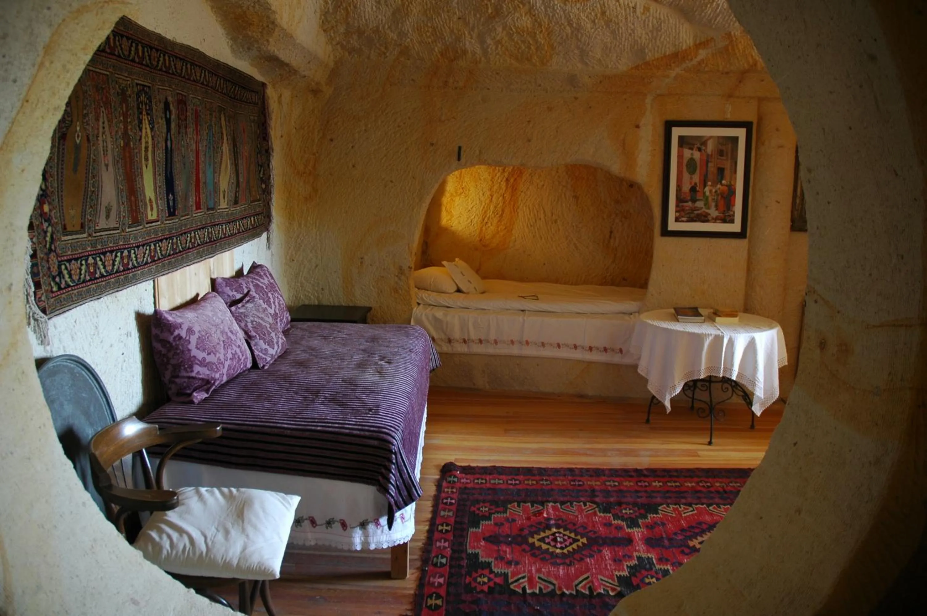 Bed in Elkep Evi Cave Hotel