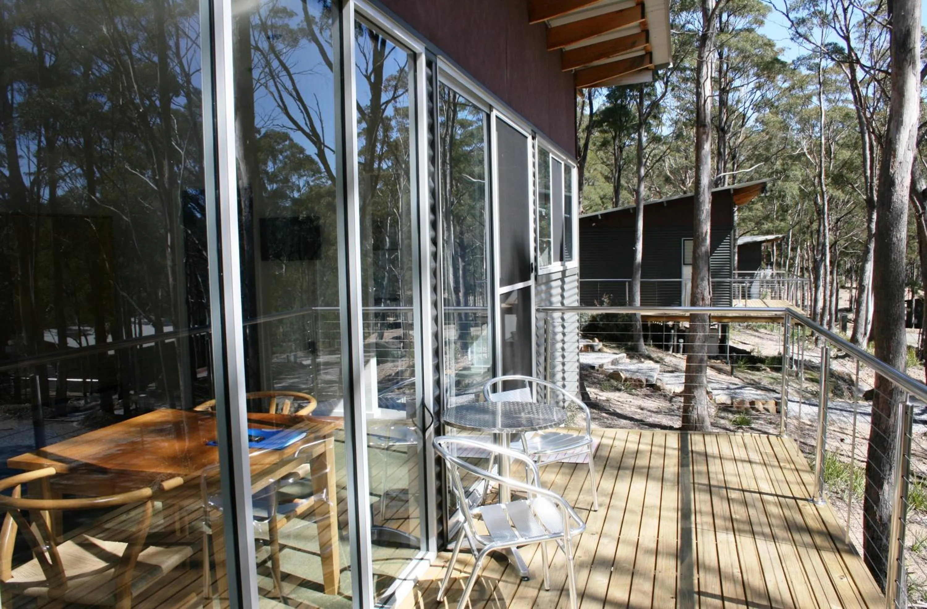 Balcony/Terrace in Craggy Peaks Wilderness Cabins