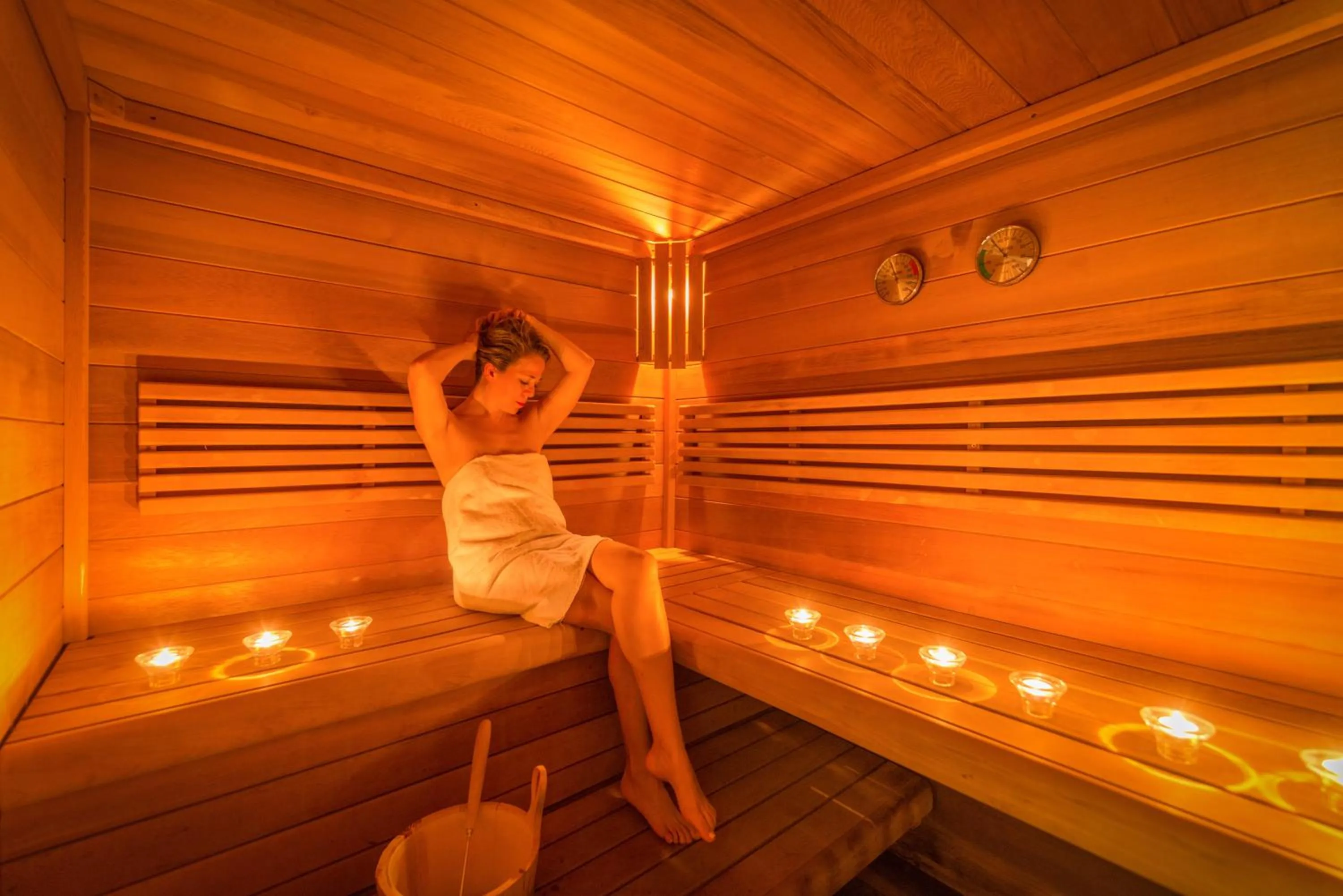 Sauna in Salvator Villas & Spa Hotel