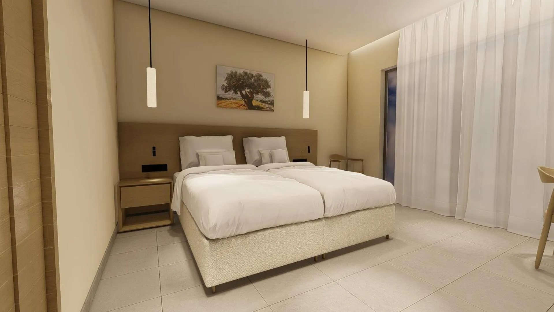 Bedroom, Bed in Apollonion Asterias Resort and Spa