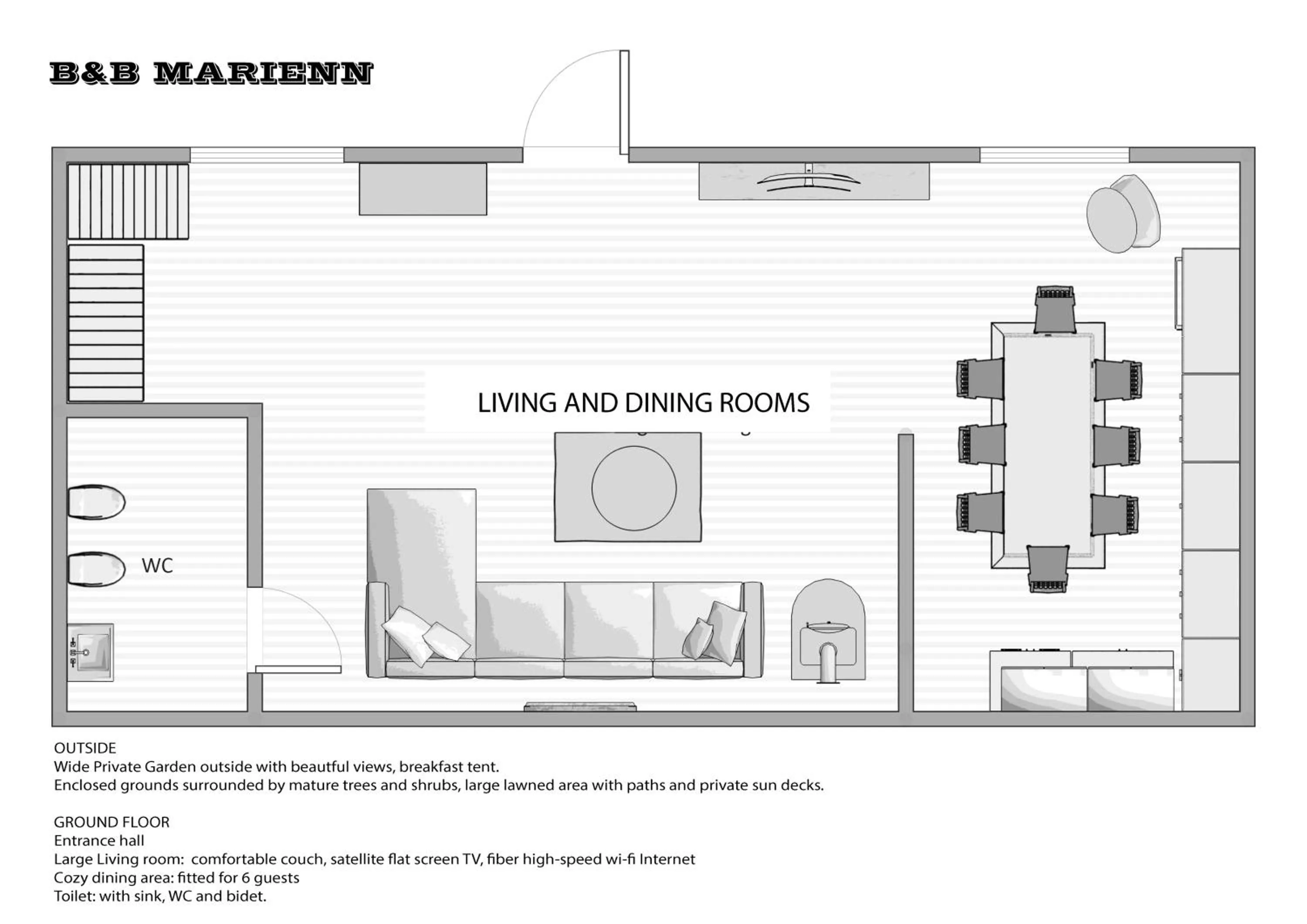 Floor plan in B&B Marienn