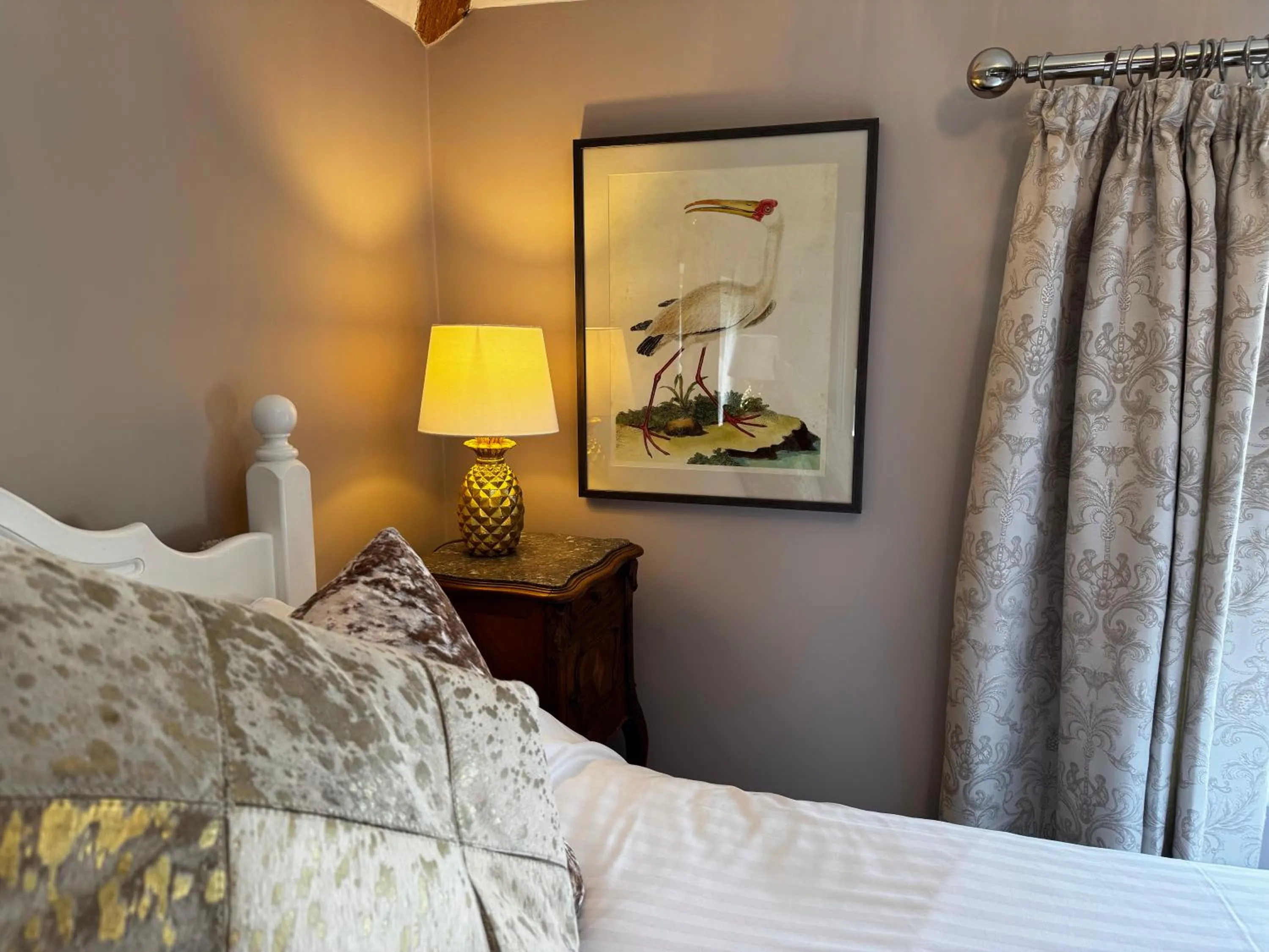 Decorative detail, Bed in The Bowl Inn