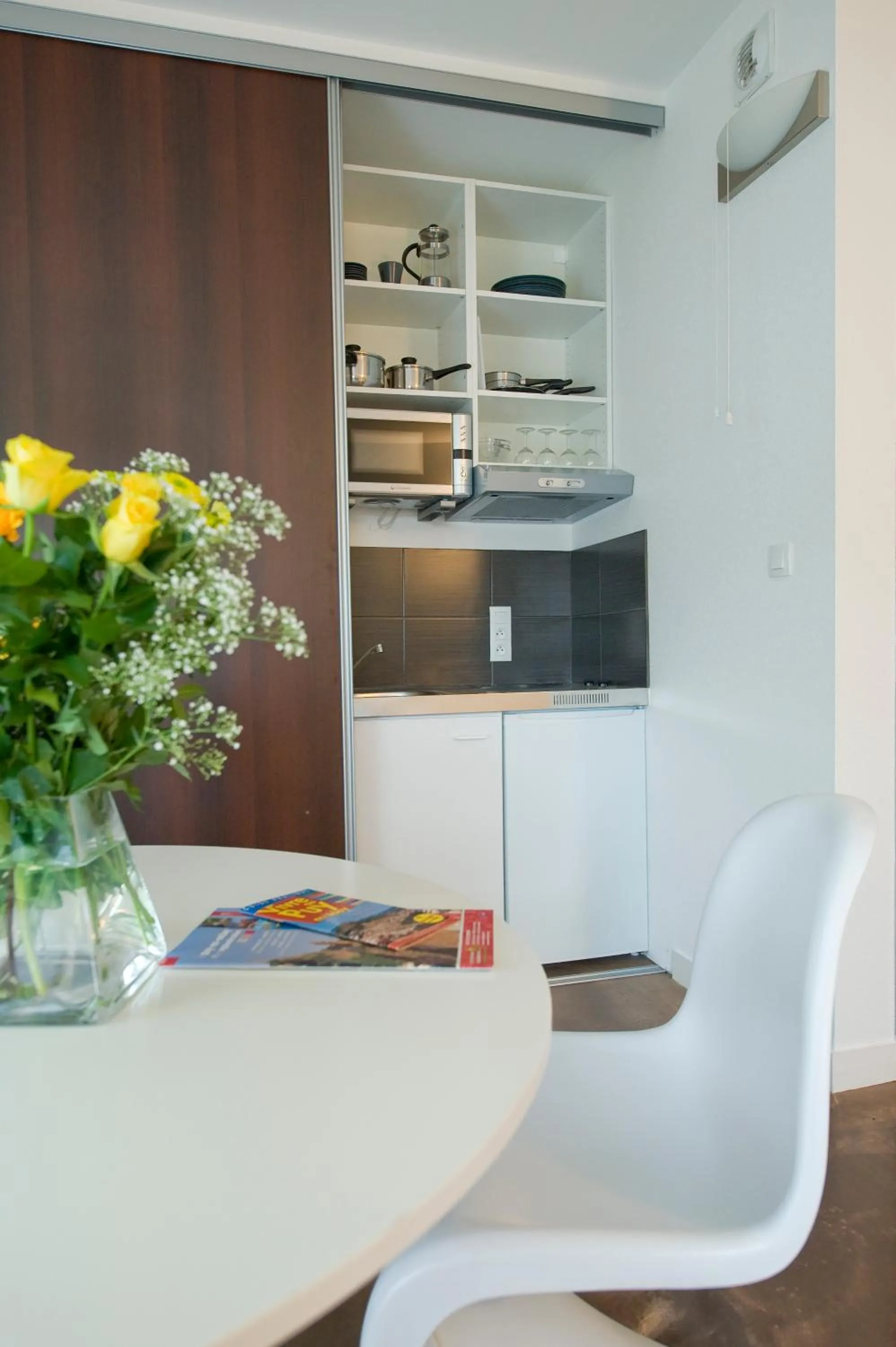 Kitchen or kitchenette in Hôtel des Capucins