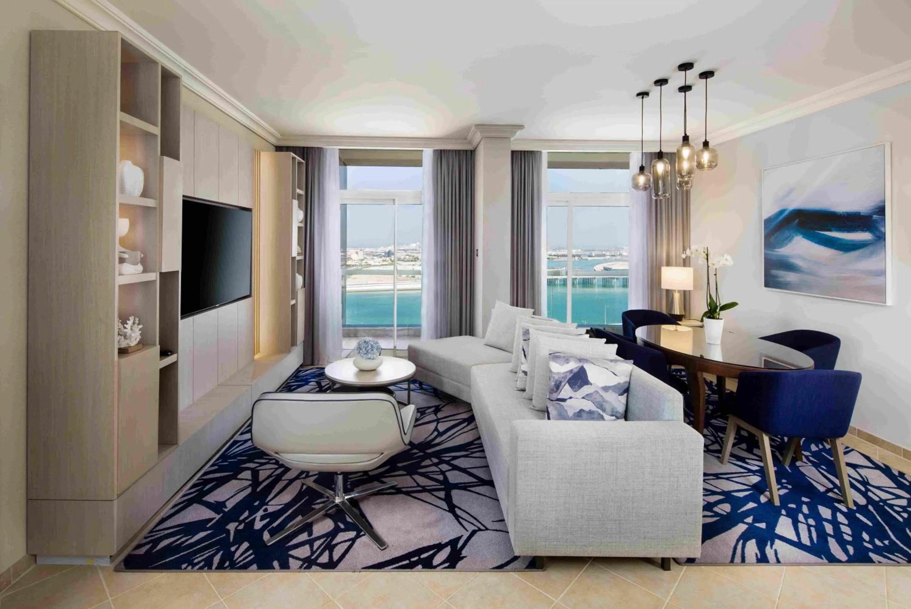 Living room in Beach Rotana – All Suites
