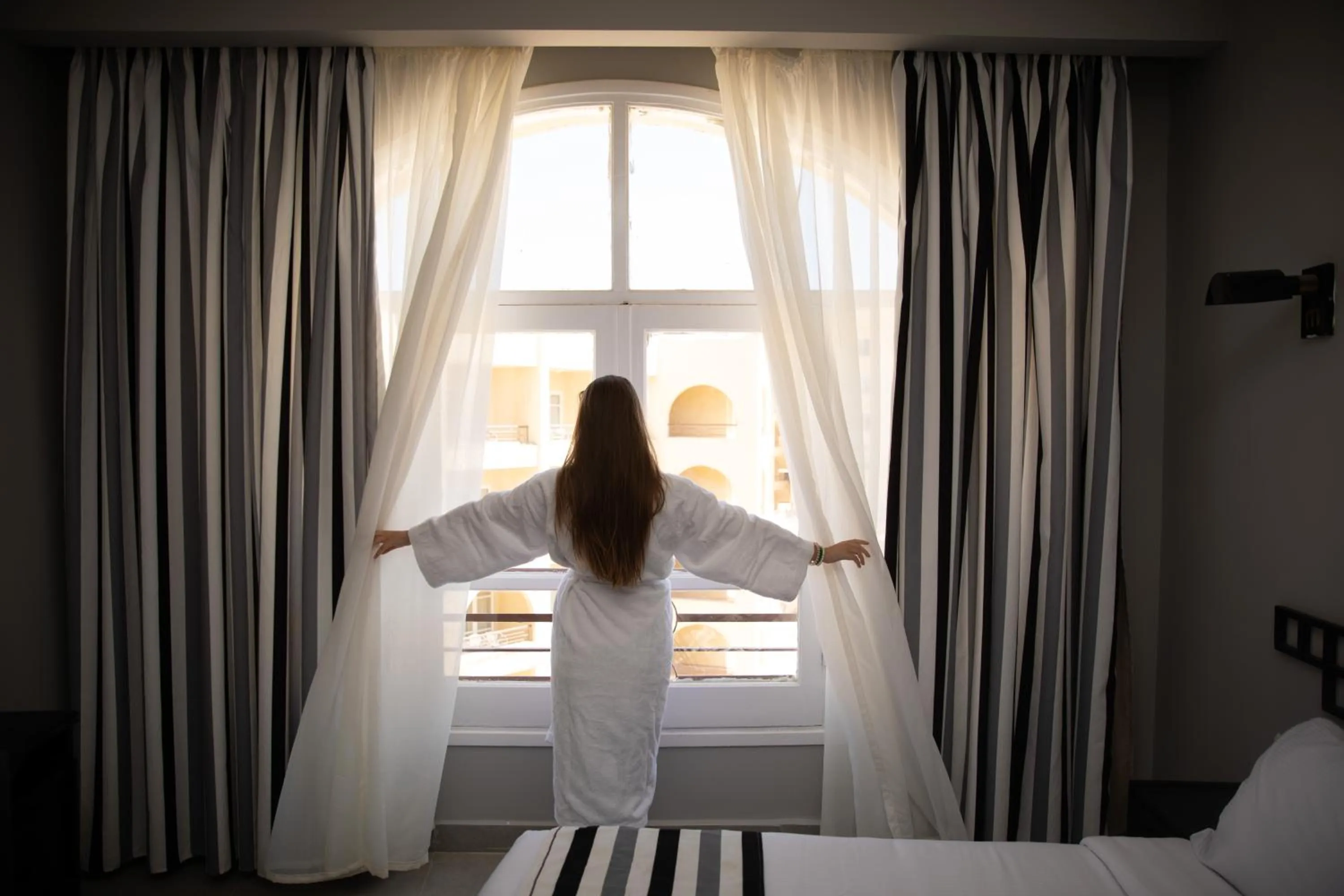 People, Bed in Sunny Days Mirette Family Resort