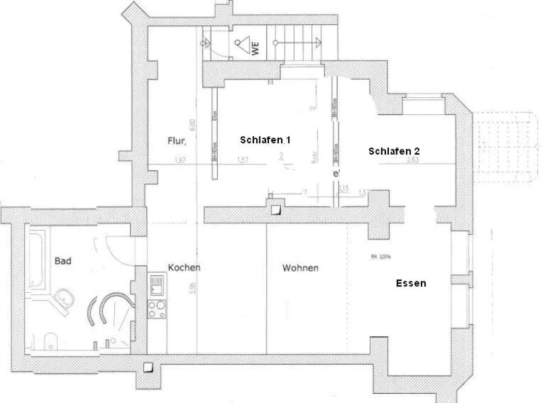 Floor plan in Villa am Park Apartment
