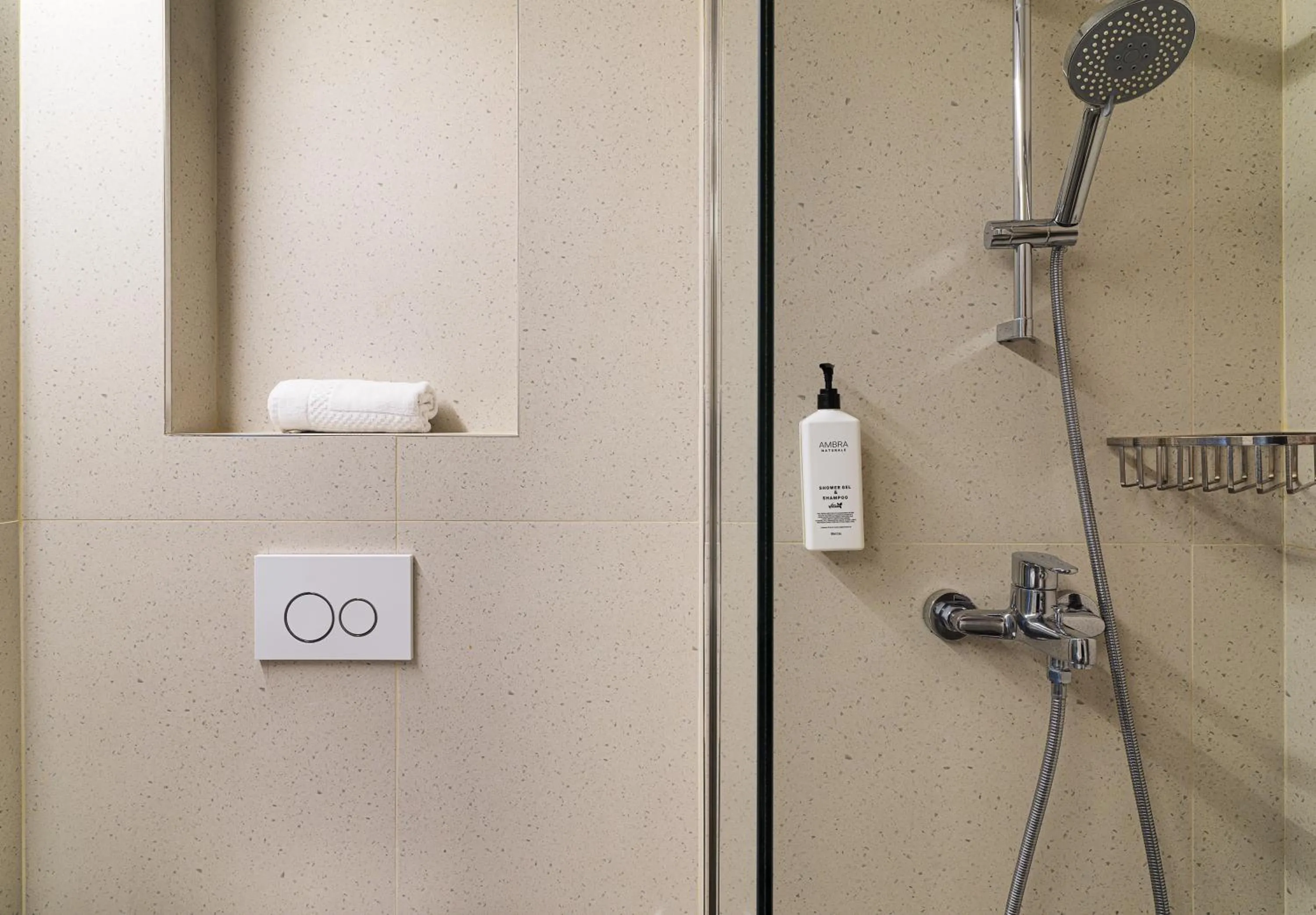 Shower in Pefkos City Hotel