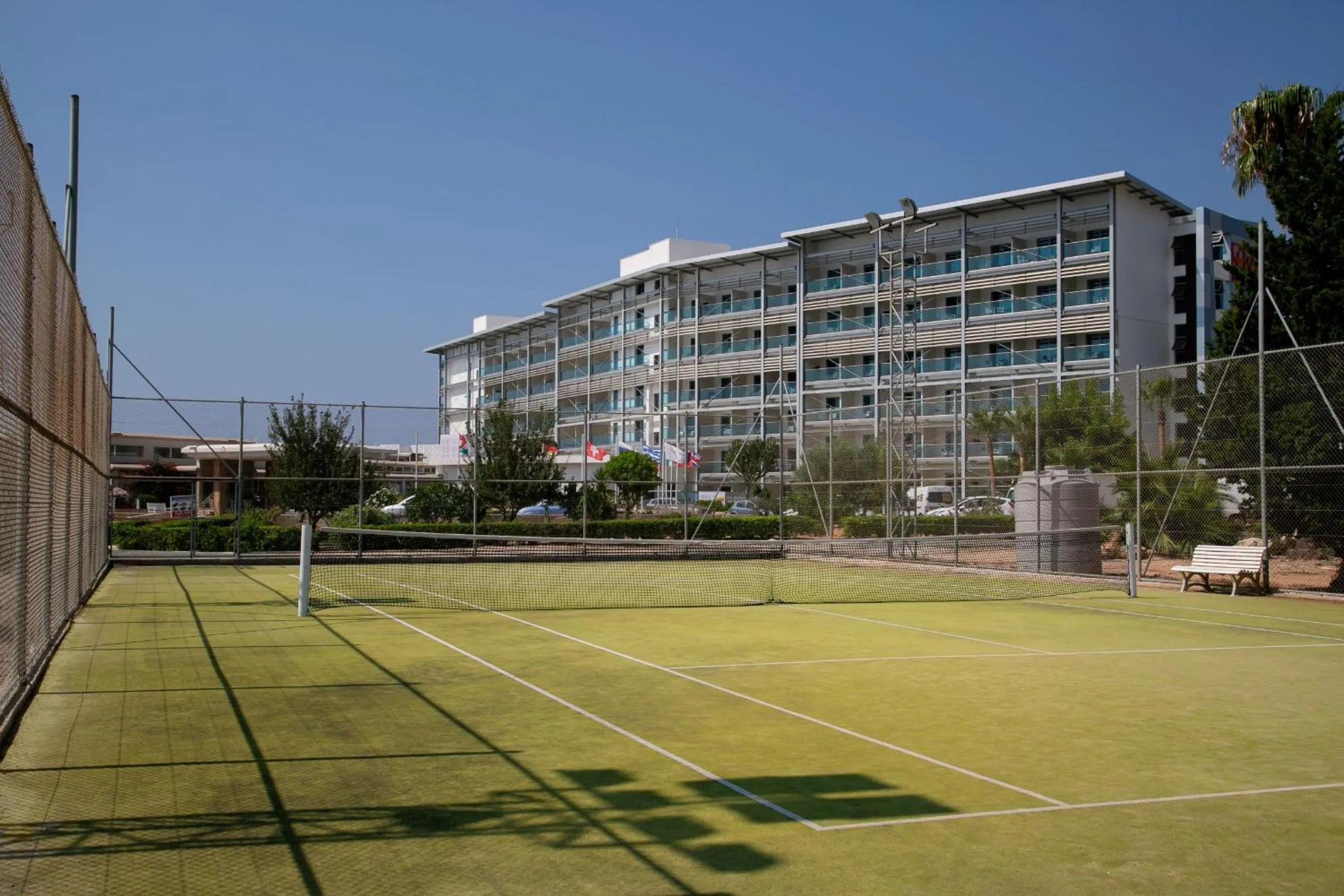 Tennis court in Asterias Beach Hotel