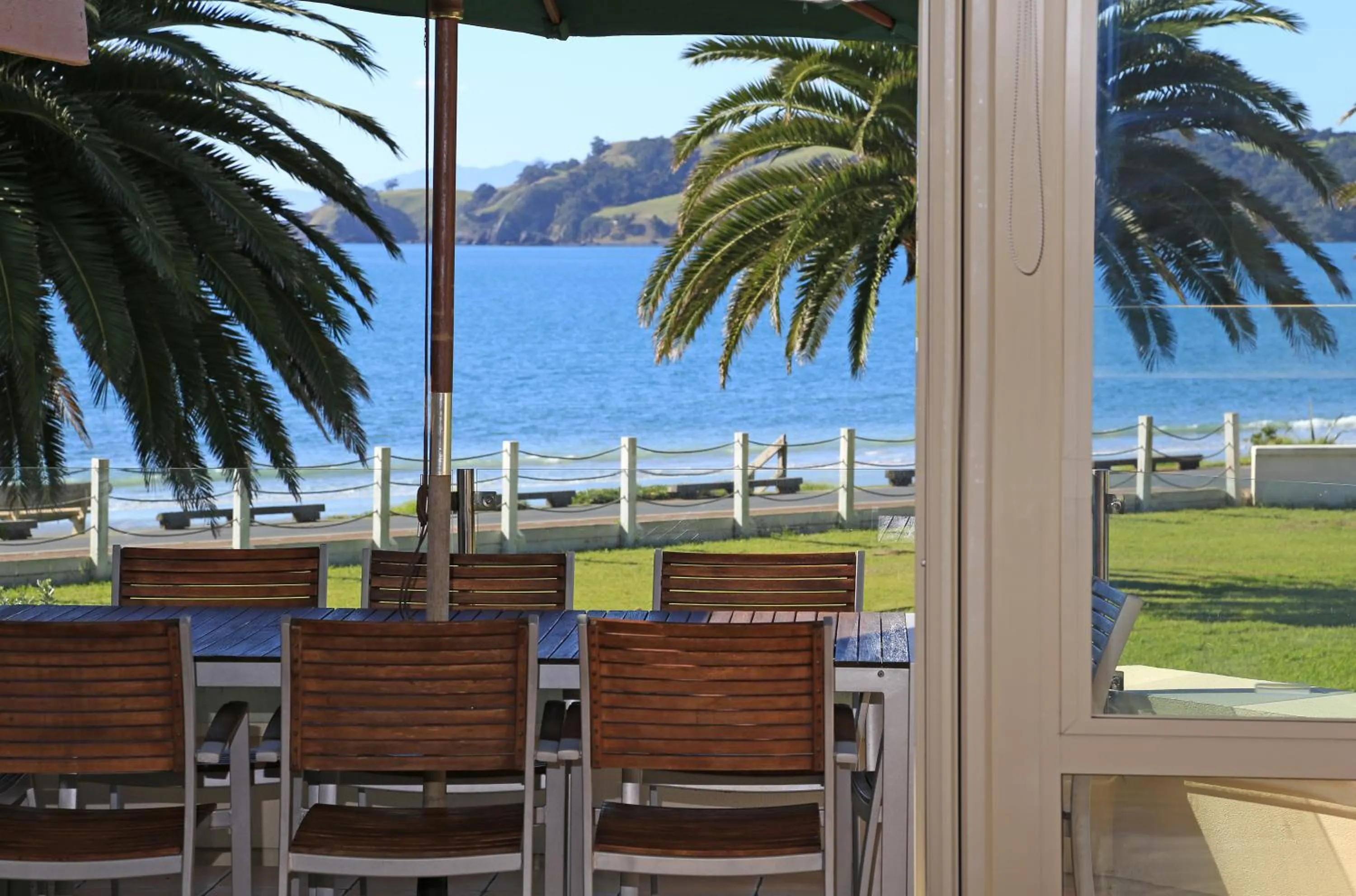 Patio in Onetangi Beach Apartments