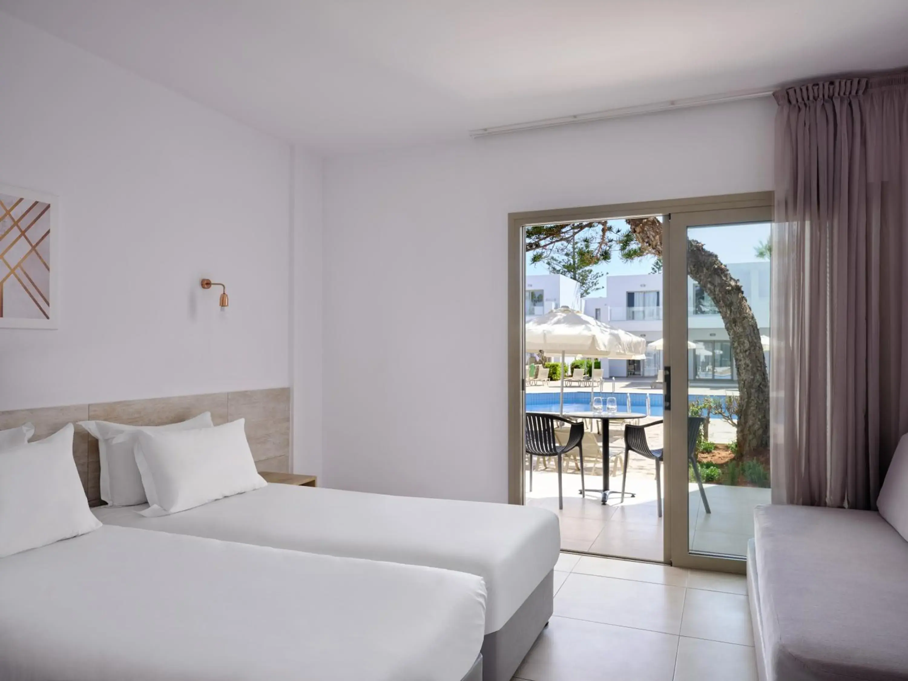 View (from property/room), Bed in Panthea Holiday Village Water Park Resort