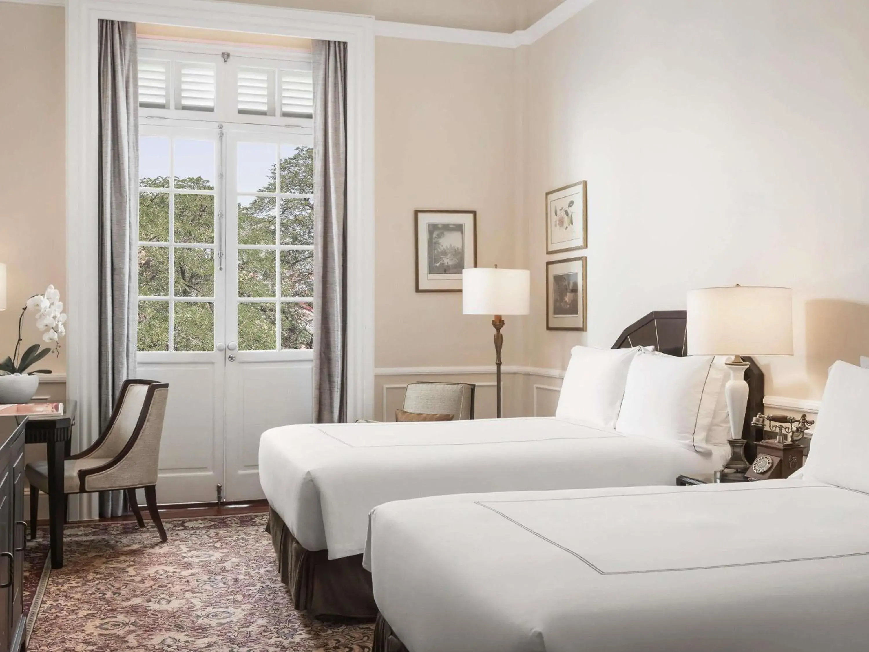 Bedroom, Bed in Raffles Hotel Le Royal Bedroom, Bed in Raffles Hotel Le Royal