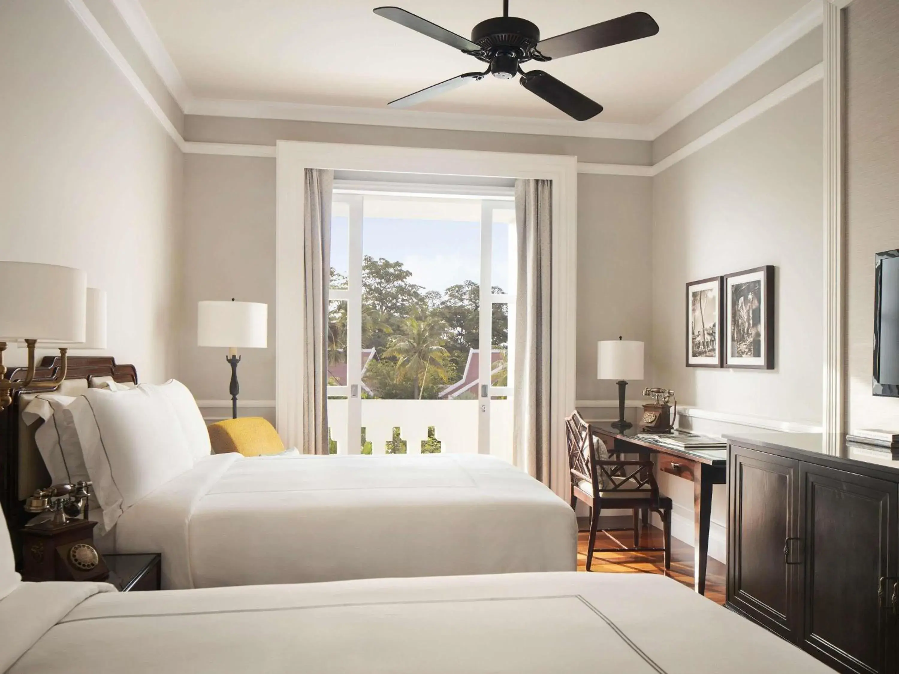 Bedroom, Bed in Raffles Grand Hotel d'Angkor Bedroom, Bed in Raffles Grand Hotel d'Angkor