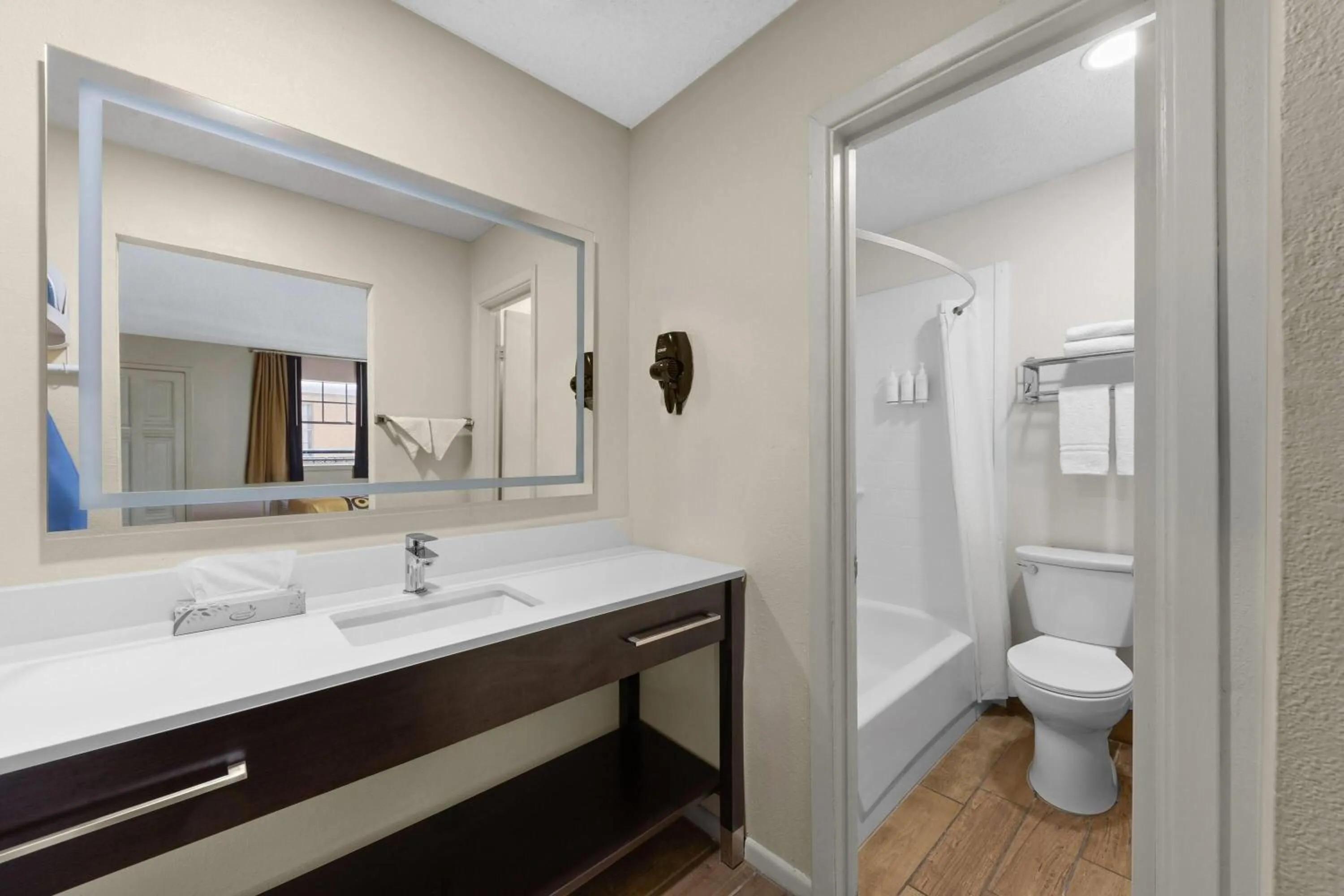 Bathroom in Super 8 by Wyndham New Orleans