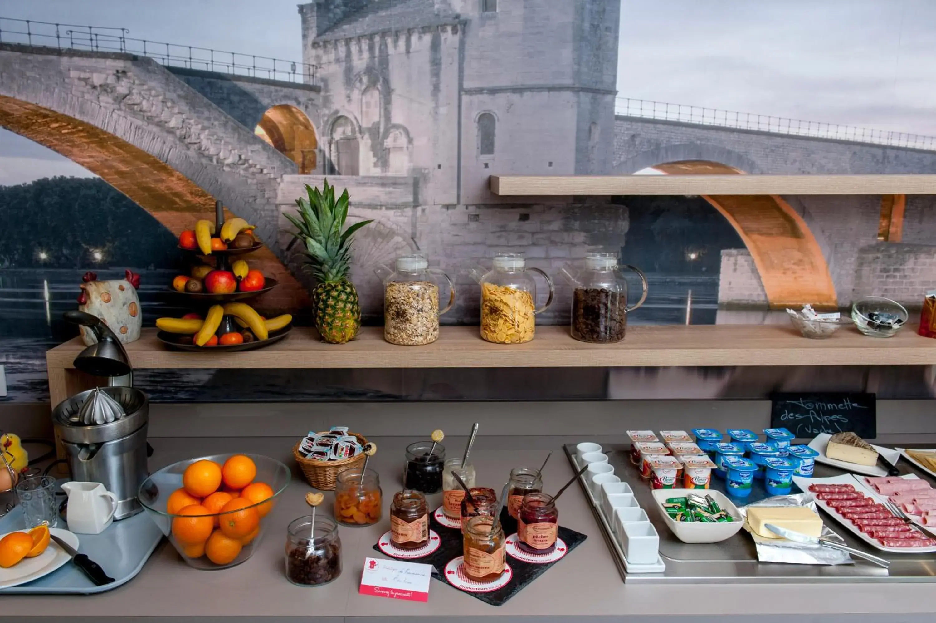 Buffet breakfast in Brit Hotel Avignon Sud Le Calendal Buffet breakfast in Brit Hotel Avignon Sud Le Calendal