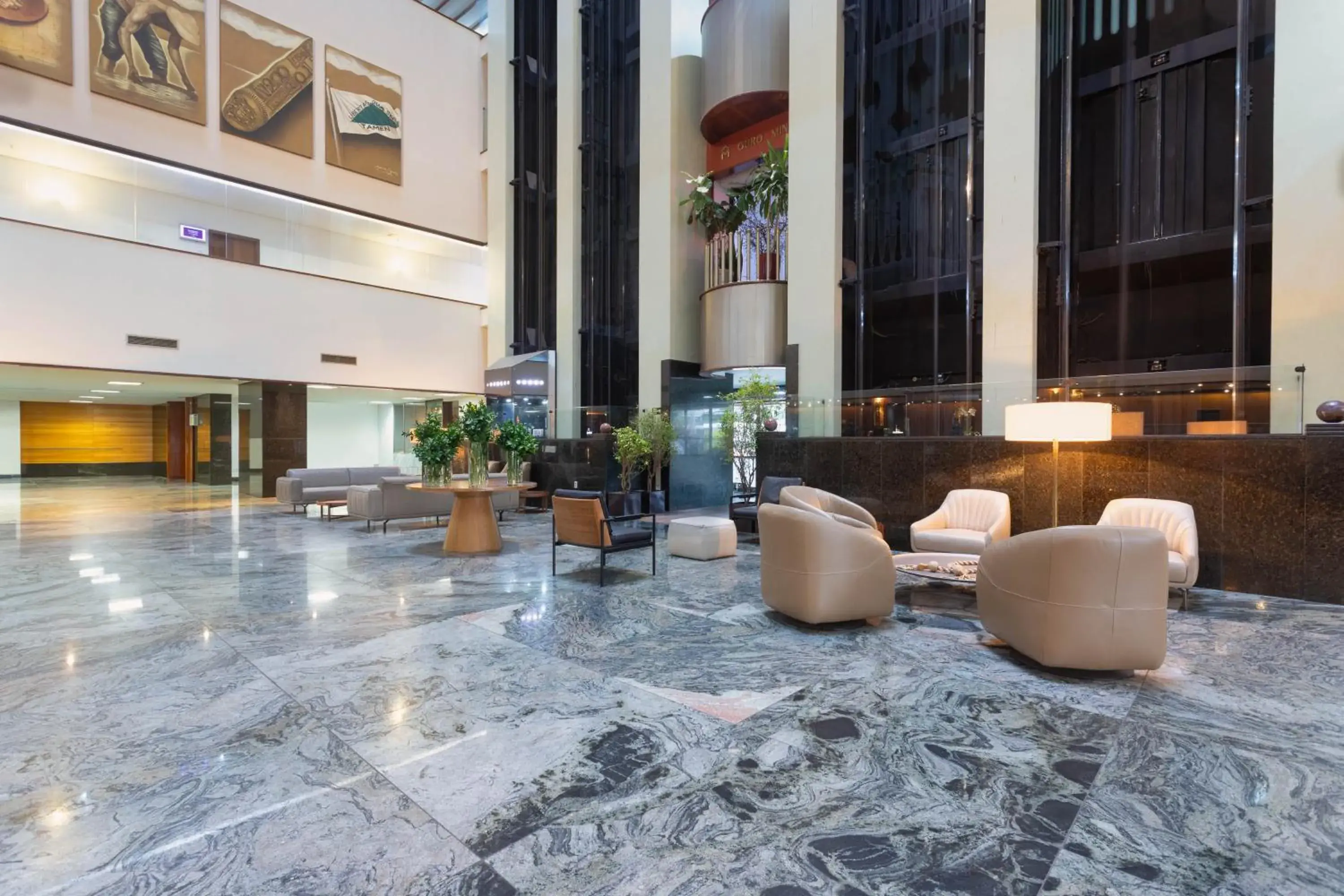 Lobby or reception in Ouro Minas Hotel Belo Horizonte, Dolce by Wyndham Lobby or reception in Ouro Minas Hotel Belo Horizonte, Dolce by Wyndham