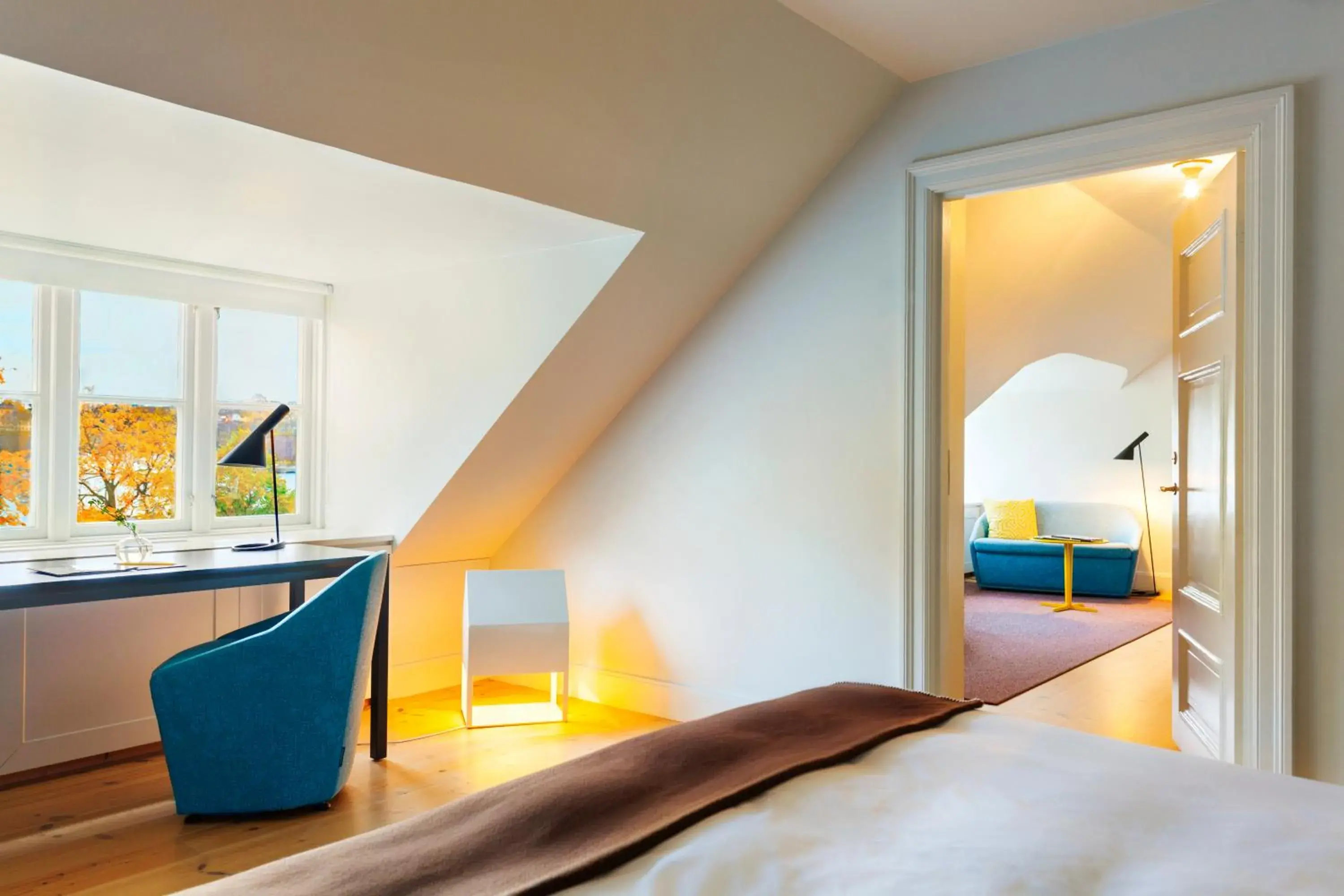 Living room, Bed in Hotel Skeppsholmen, Stockholm, a Member of Design Hotels Living room, Bed in Hotel Skeppsholmen, Stockholm, a Member of Design Hotels