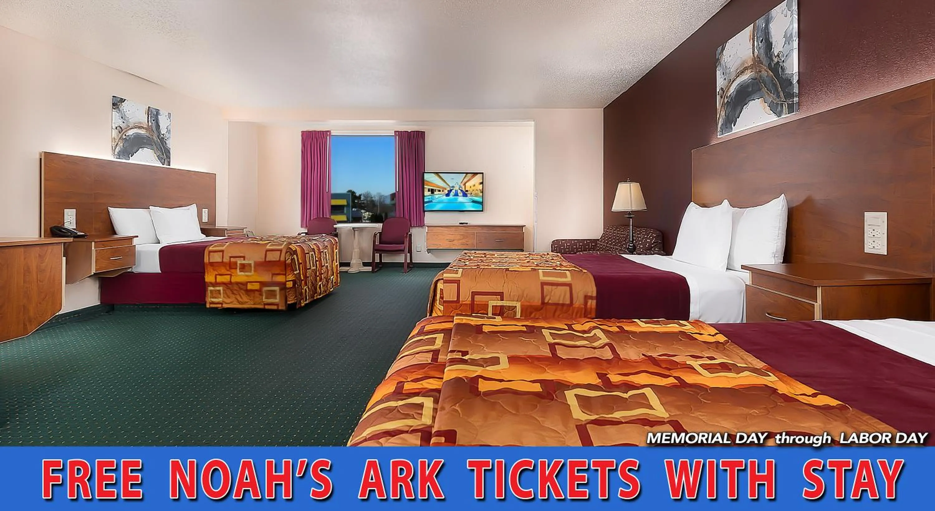 Bed in Grand Marquis Waterpark Hotel & Suites