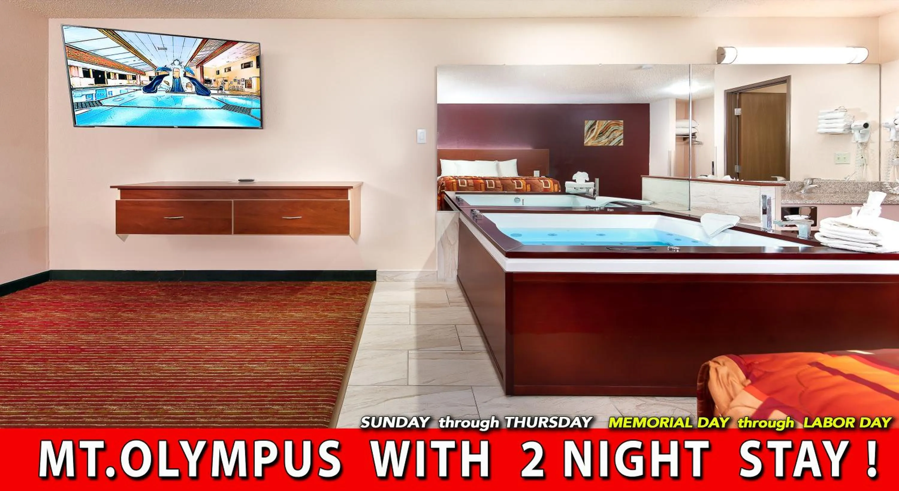 Bed in Grand Marquis Waterpark Hotel & Suites