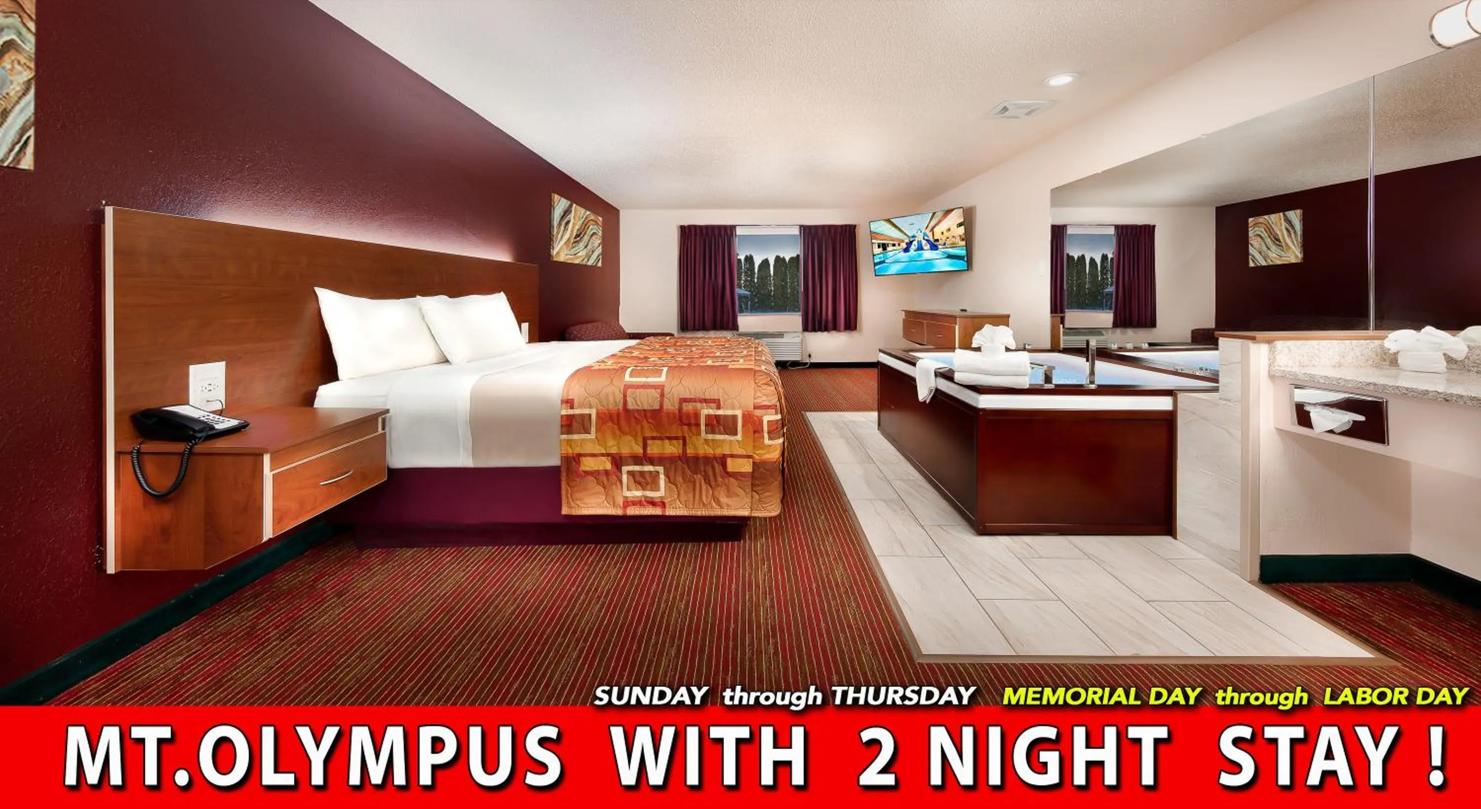 Bed in Grand Marquis Waterpark Hotel & Suites