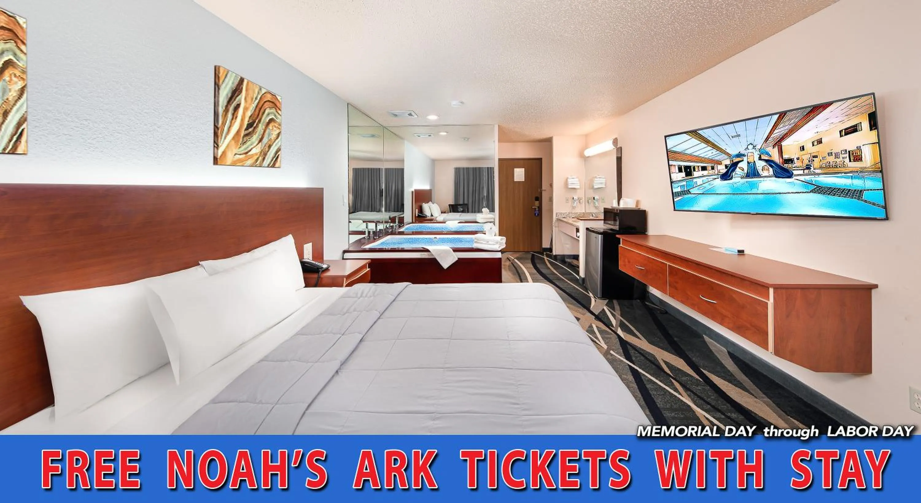 Bed in Grand Marquis Waterpark Hotel & Suites