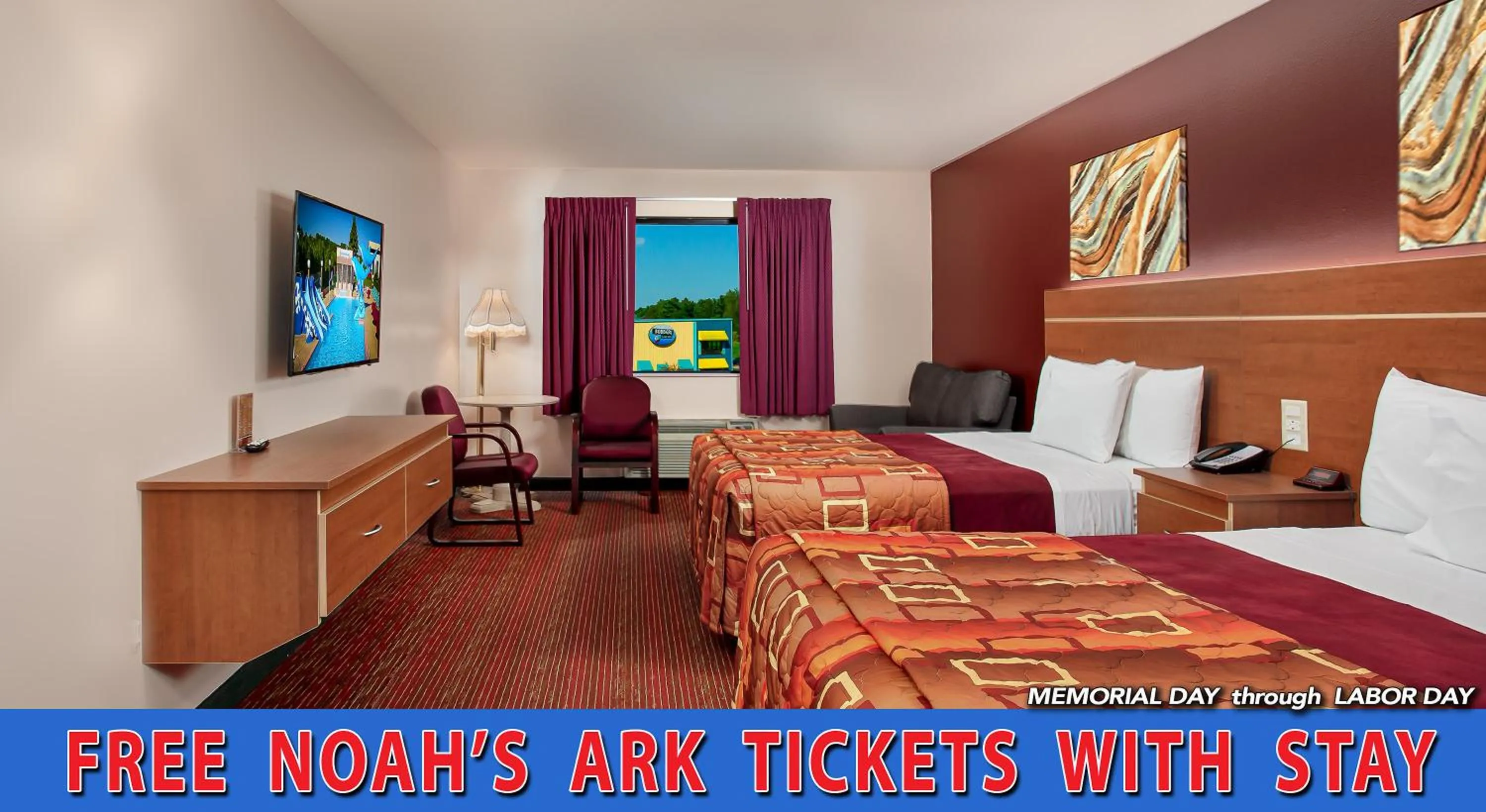 Bed in Grand Marquis Waterpark Hotel & Suites