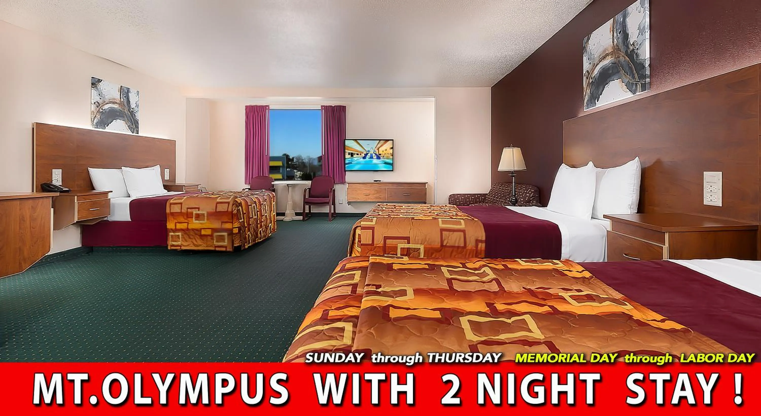 Bed in Grand Marquis Waterpark Hotel & Suites