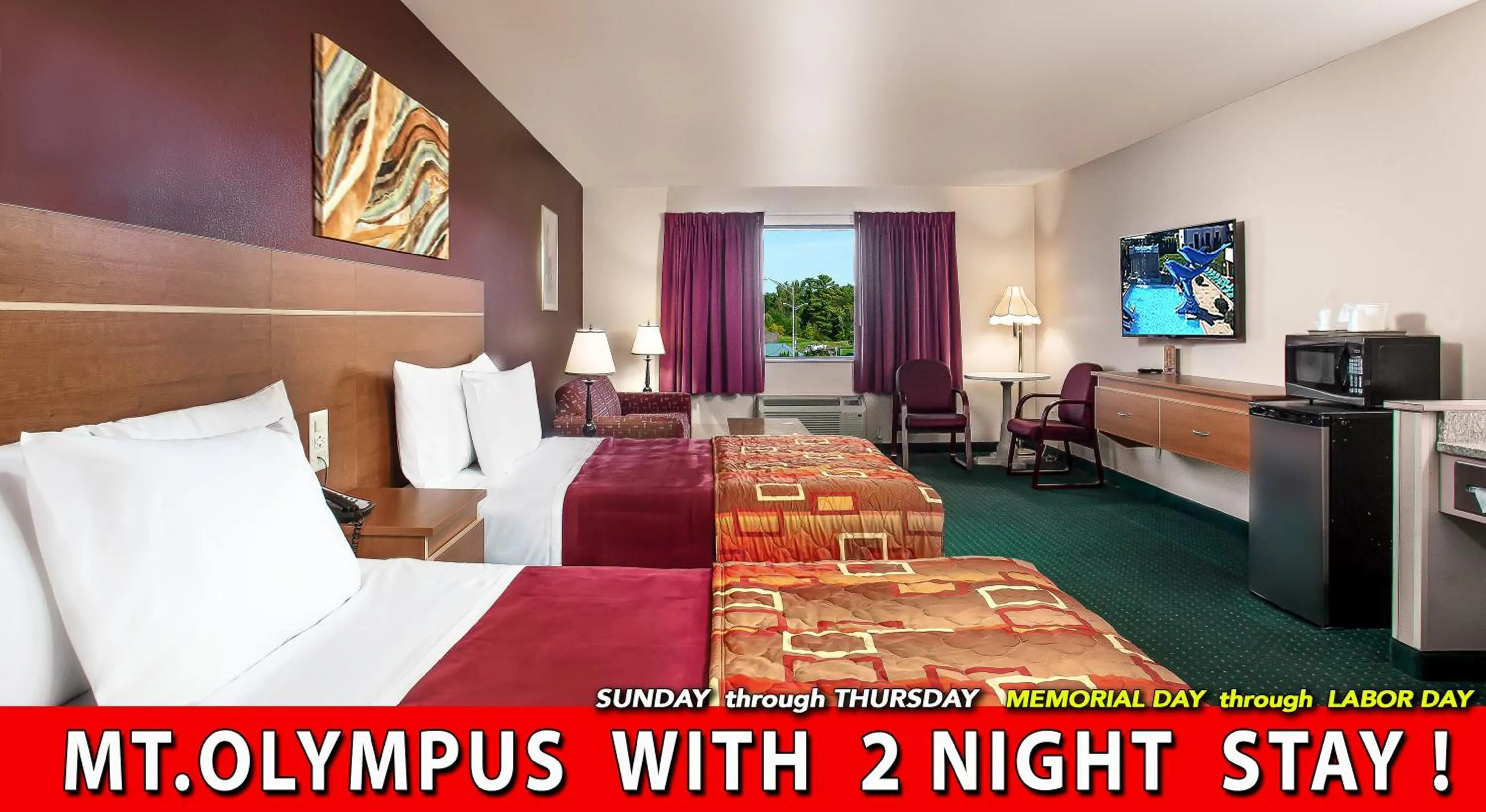 Bed in Grand Marquis Waterpark Hotel & Suites