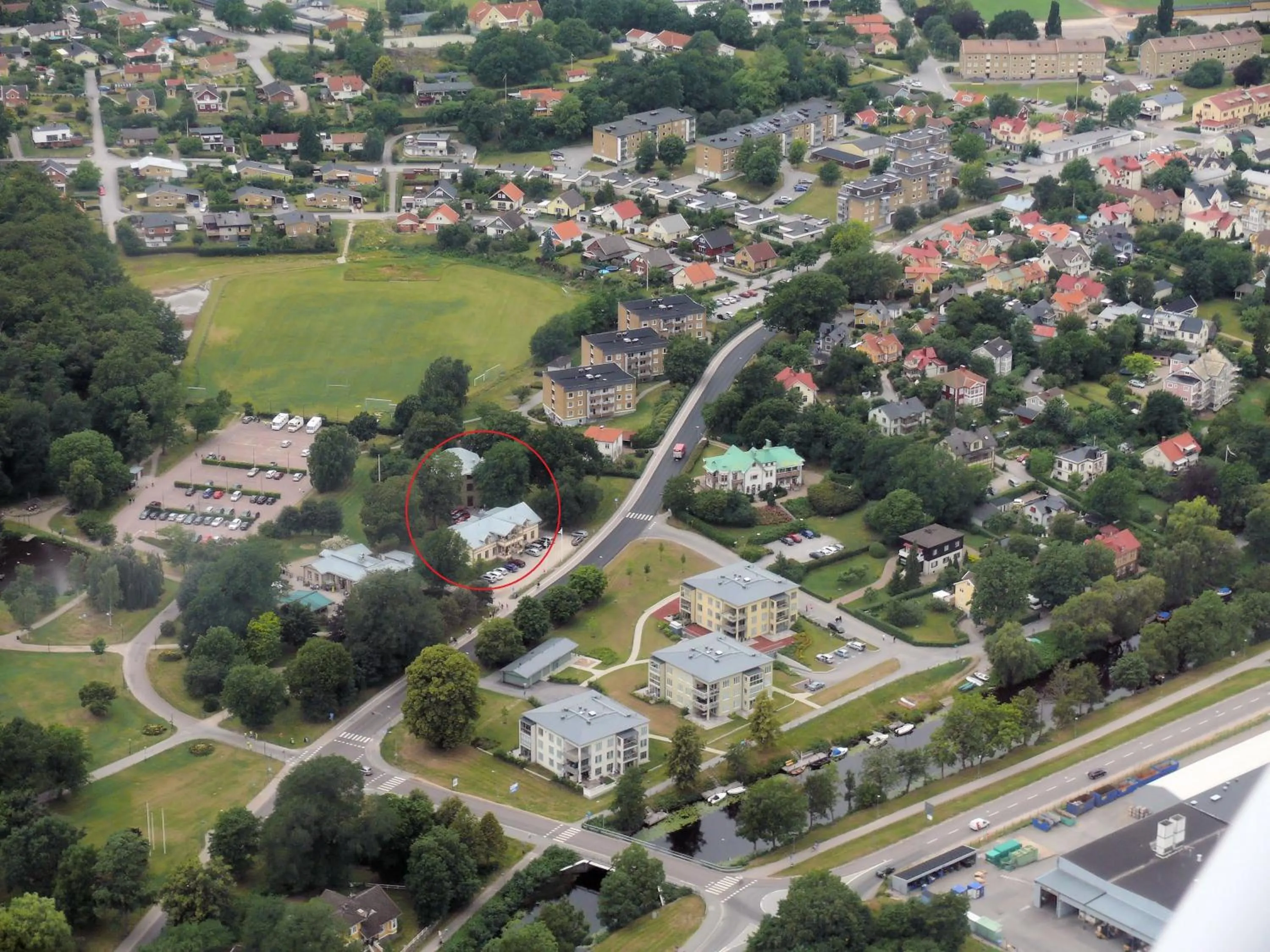 Bird's eye view in Ronneby Brunnspark Vandrarhem och B&B
