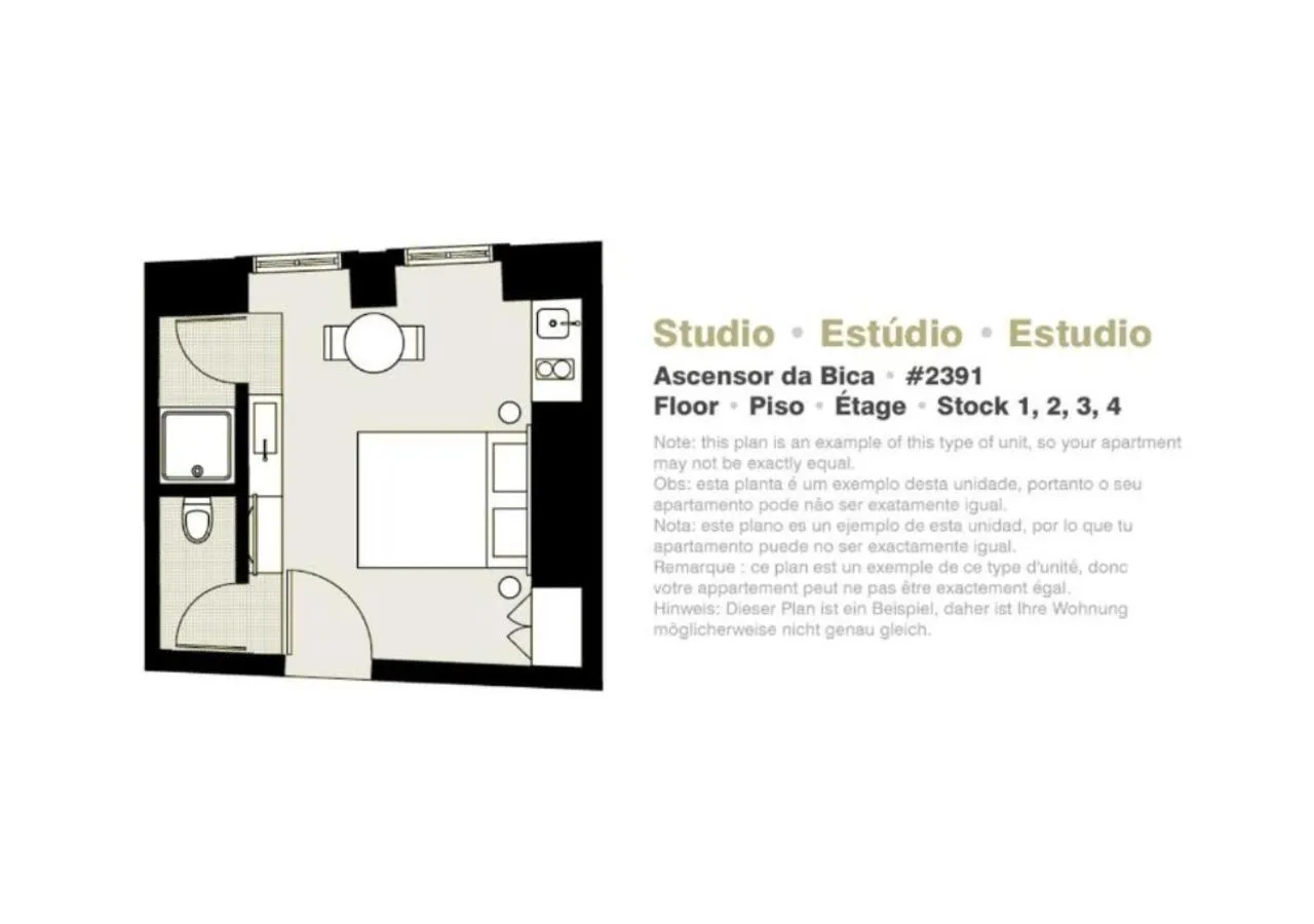 Floor plan in Ascensor da Bica - Lisbon Serviced Apartments