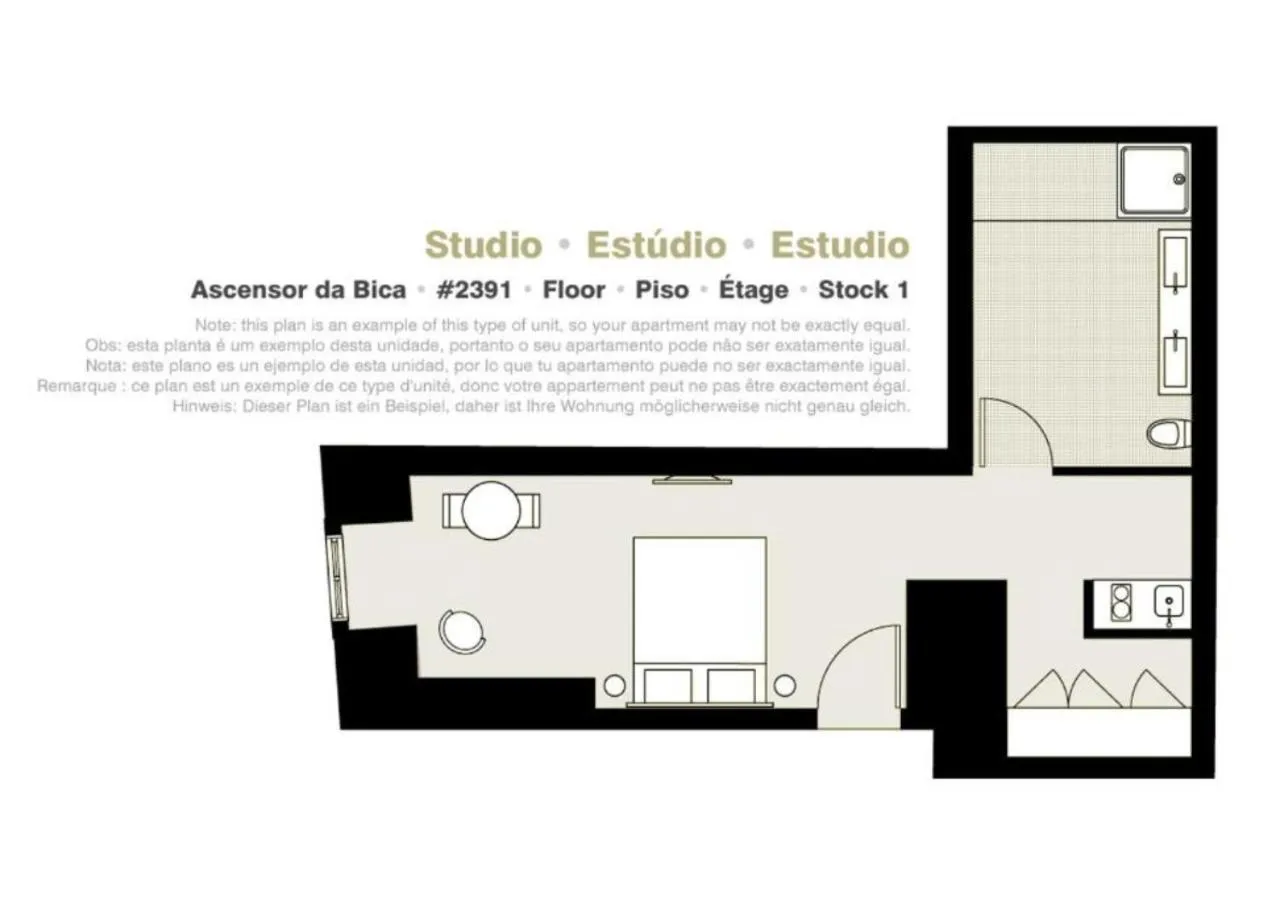 Floor plan in Ascensor da Bica - Lisbon Serviced Apartments
