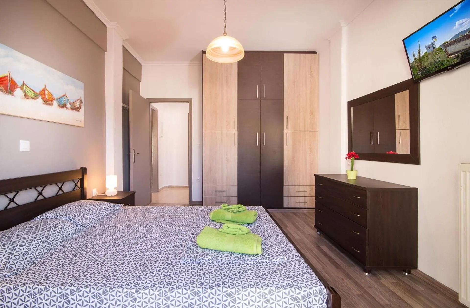 Bed in Michalis Apartments