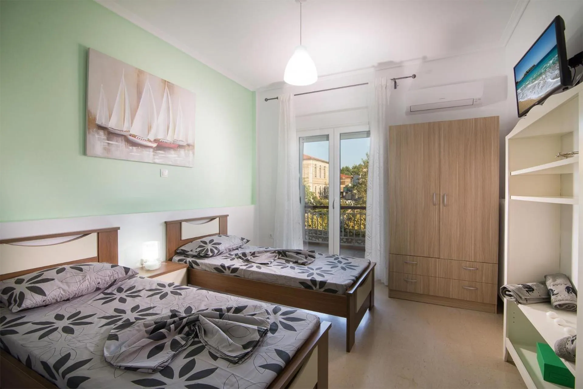 Bed in Michalis Apartments