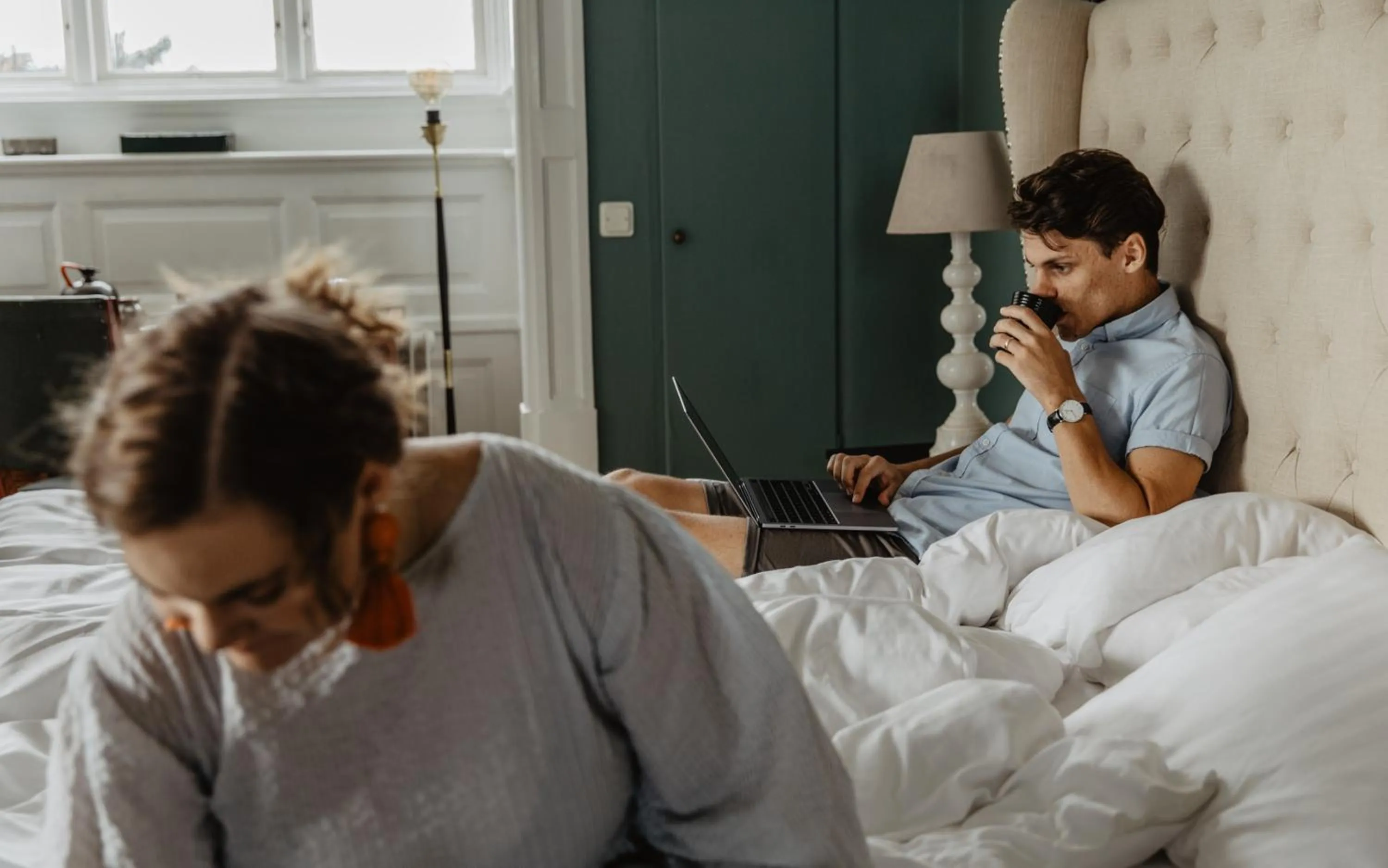 Bed in Hotel Slottsvillan